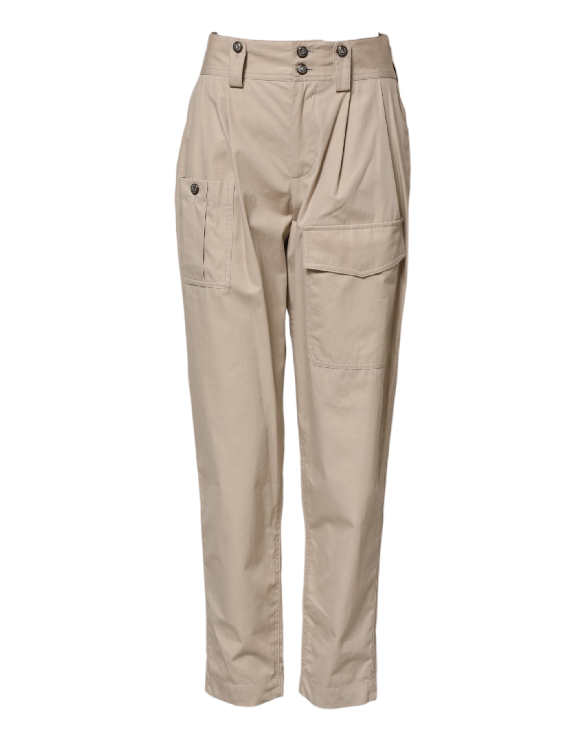 Dolce & Gabbana beige high-waisted trousers in cotton-1