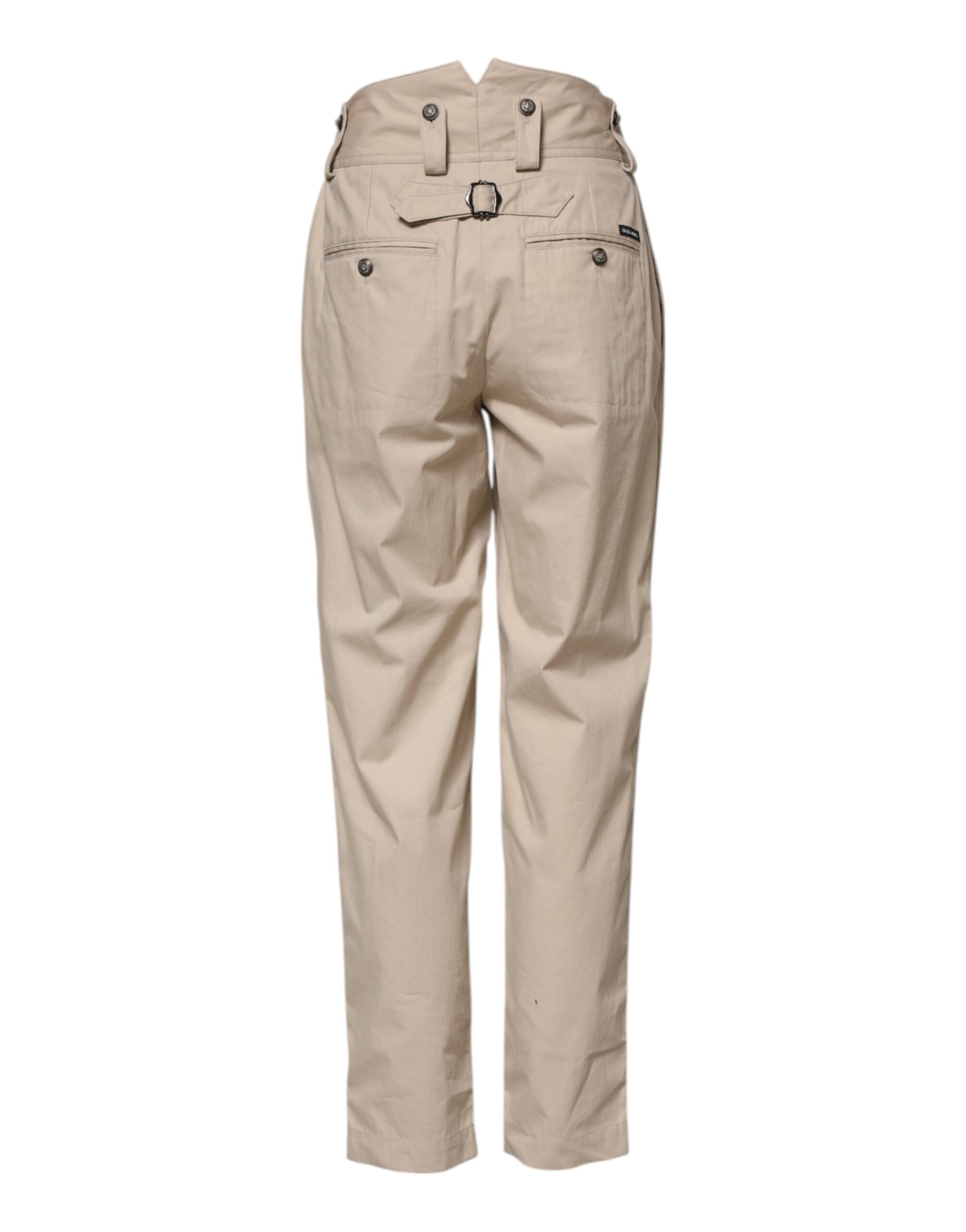 Dolce & Gabbana beige high-waisted trousers in cotton-3