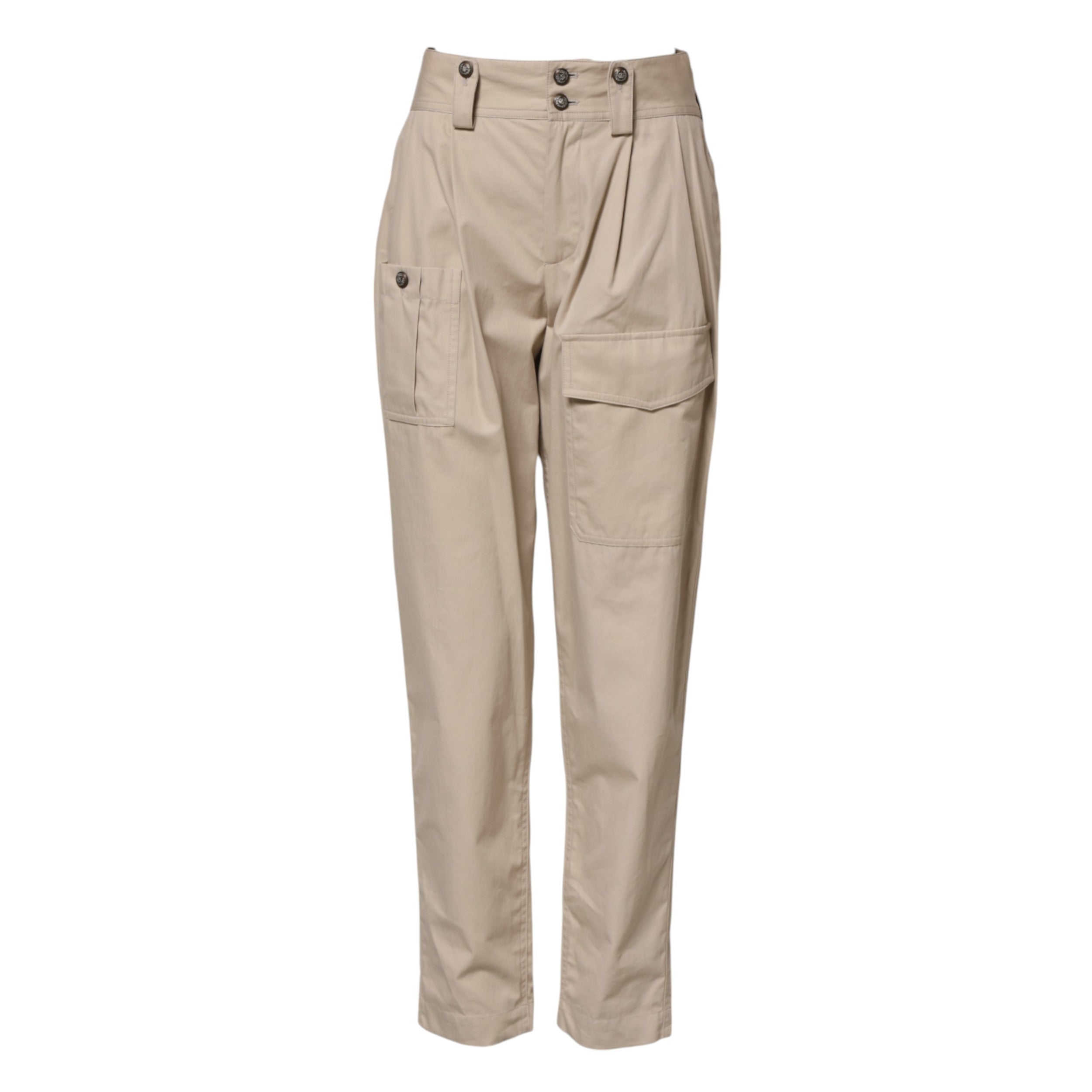 Dolce & Gabbana beige high-waisted trousers in cotton-5
