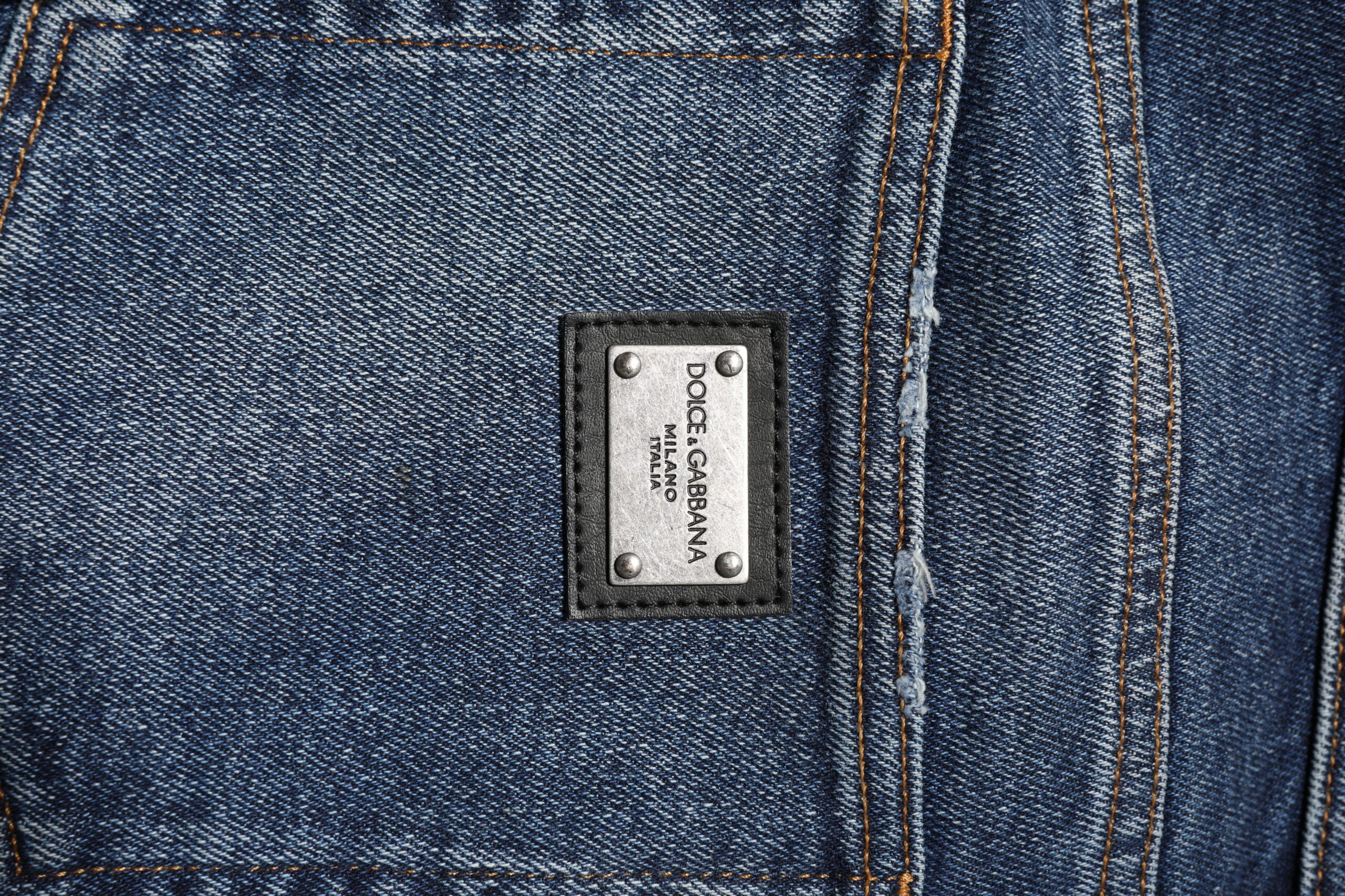 Dolce & Gabbana Blue Straight Denim Jeans with Mid Waist in Cotton -5