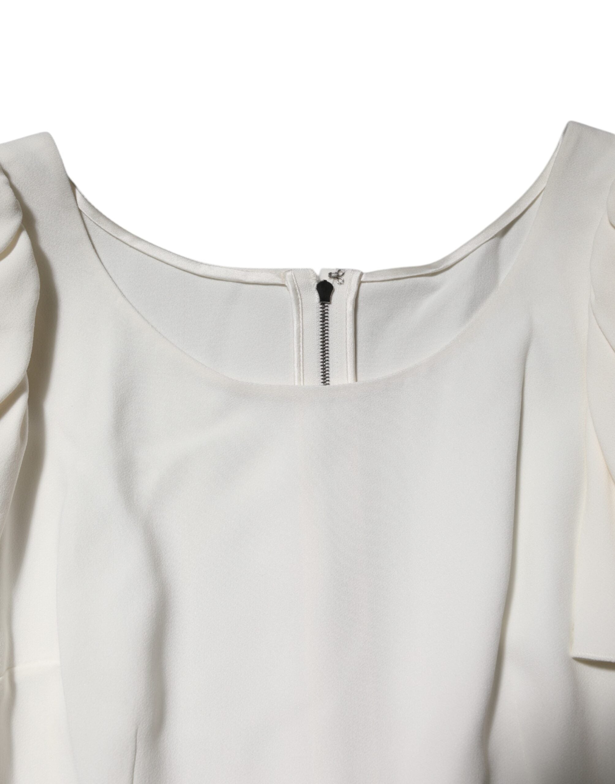 Dolce & Gabbana White Round Neck Short Sleeve Blouse Top-4