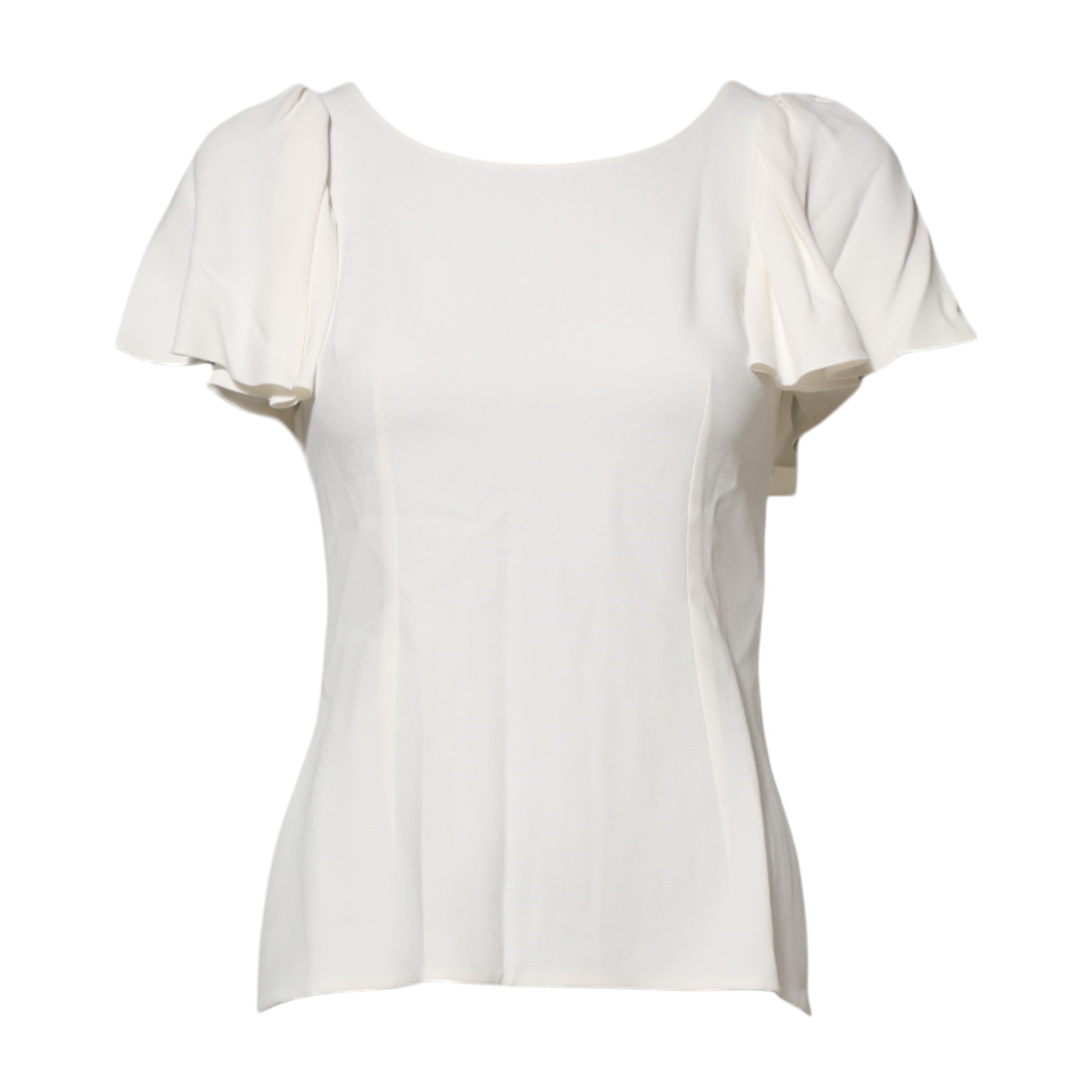 Dolce & Gabbana White Round Neck Short Sleeve Blouse Top-5