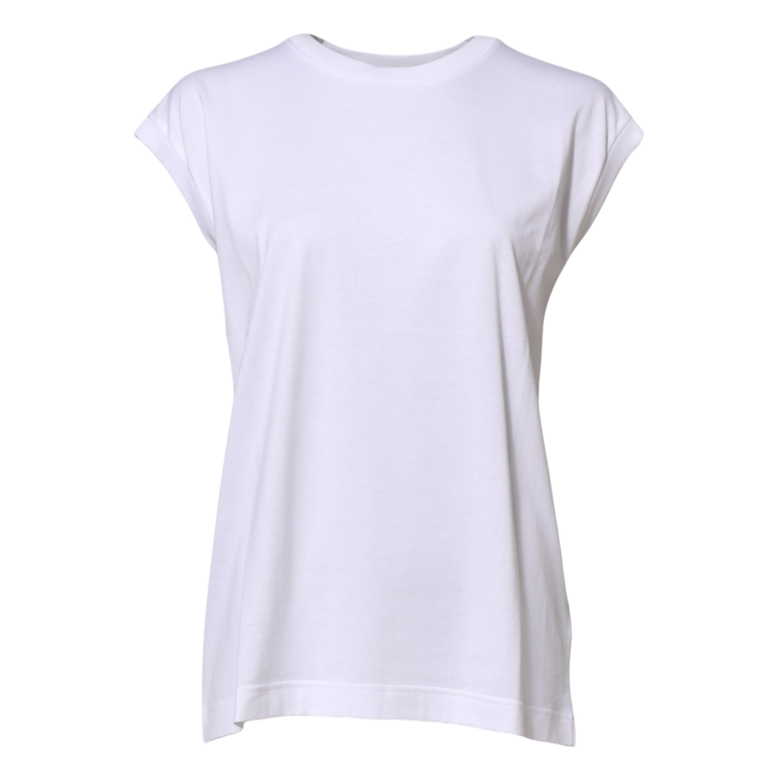 Dolce & Gabbana Weißes ärmelloses Baumwoll-Tank-T-Shirt für Frauen-5