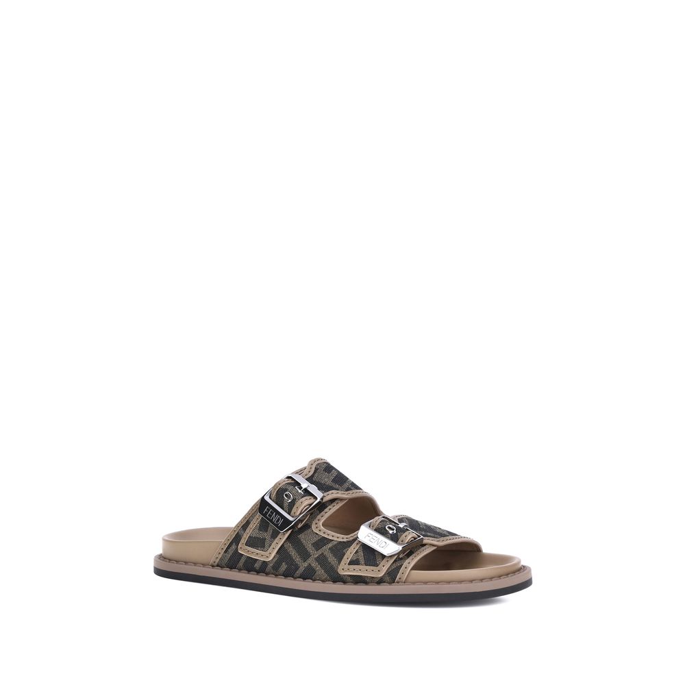 Fendi Brown Calfskin Bos Taurus Sandals-2