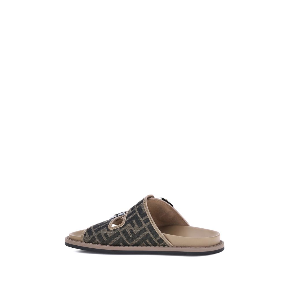 Fendi Brown Calfskin Bos Taurus Sandals-3