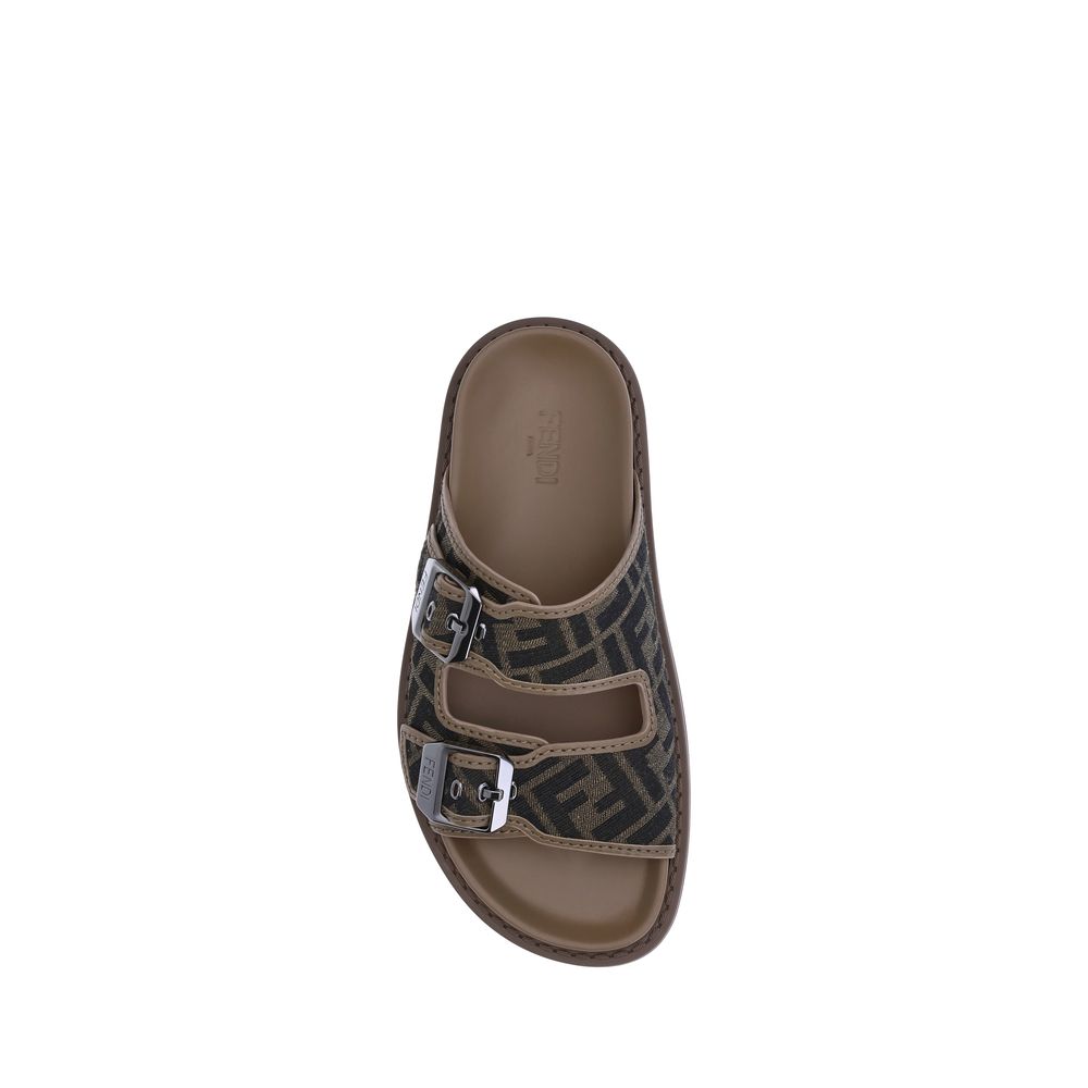 Fendi Brown Calfskin Bos Taurus Sandals-4