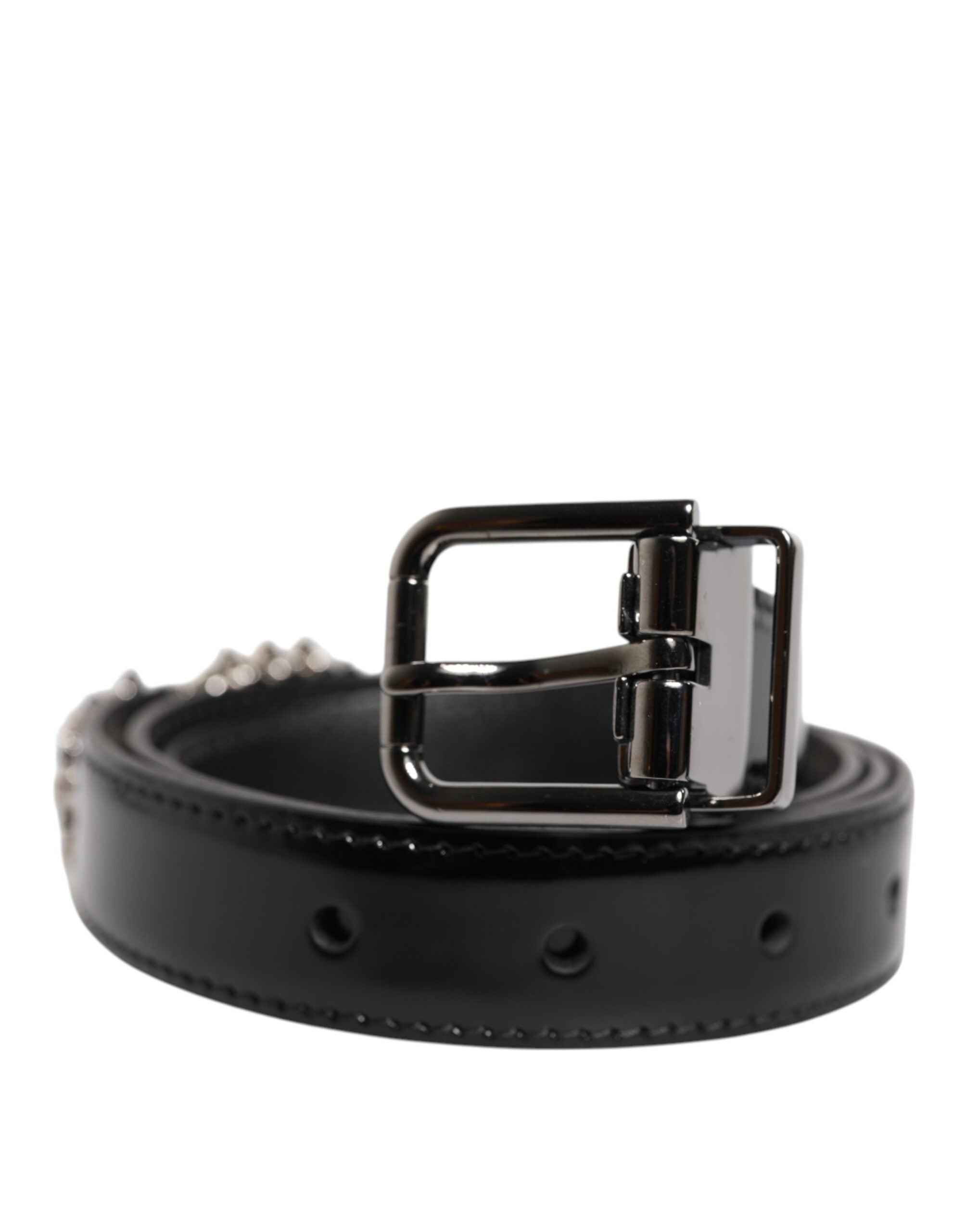 Dolce & Gabbana black belt with ornate metal logo buckle-1
