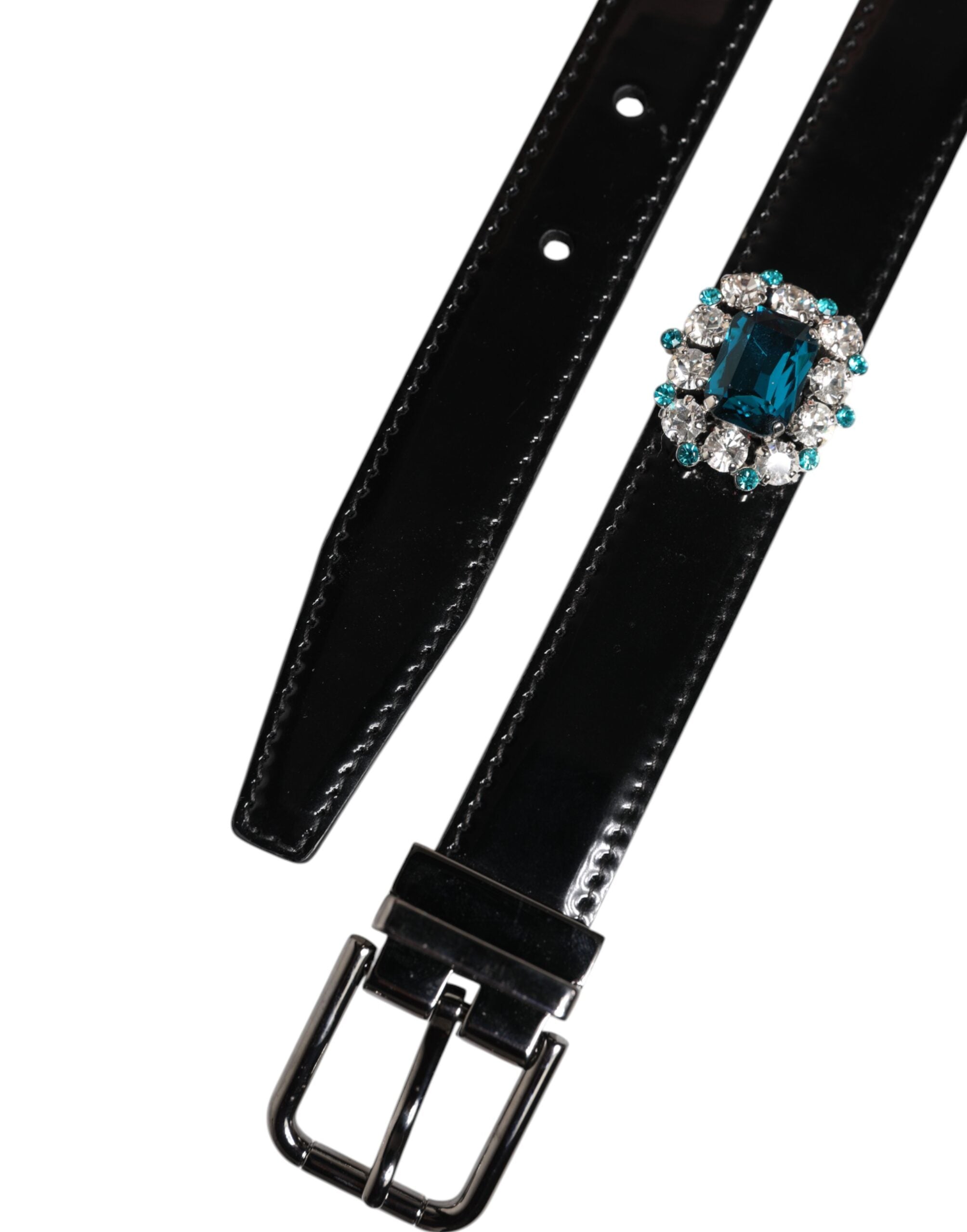 Dolce & Gabbana black belt with ornate metal logo buckle-5