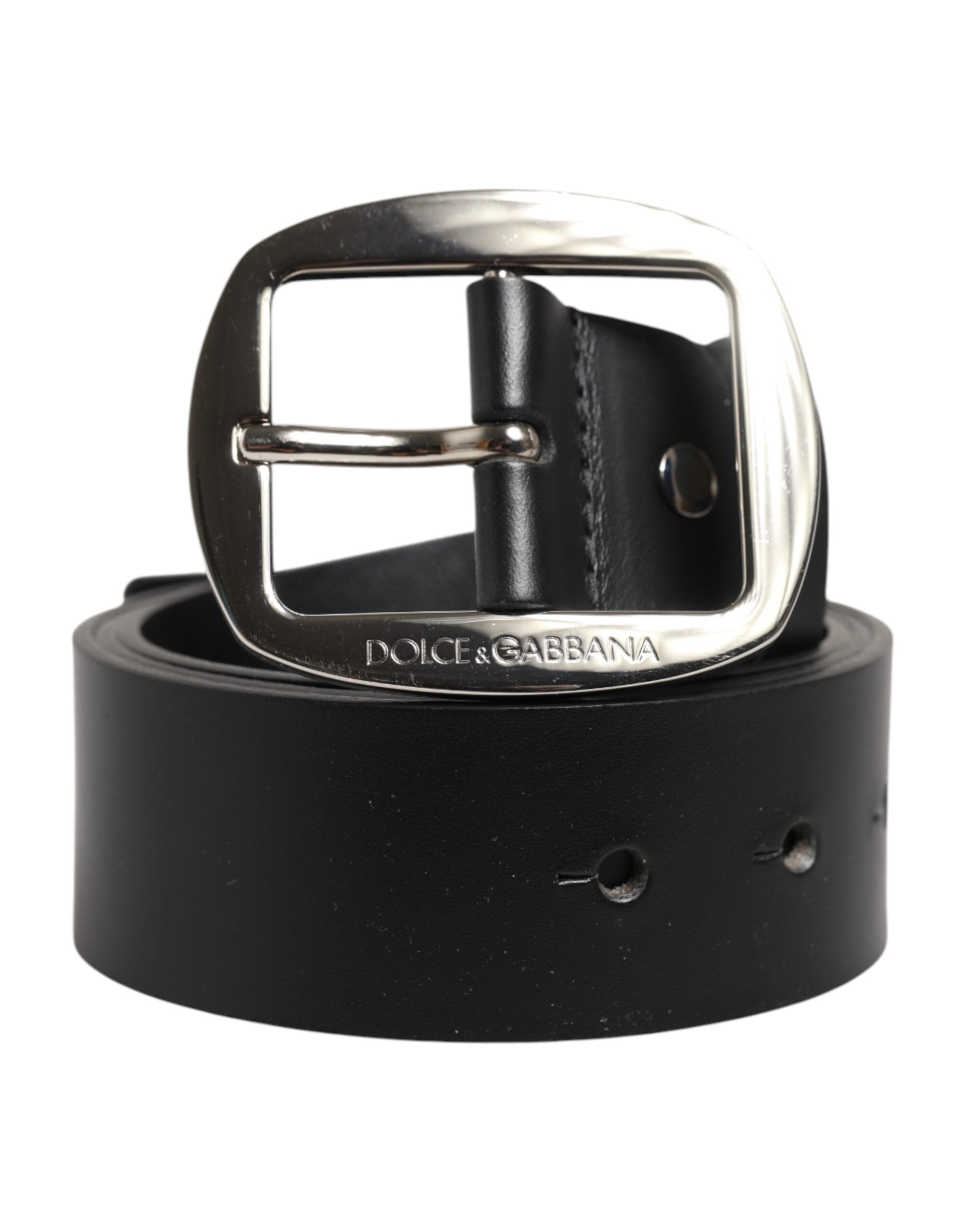 Dolce & Gabbana black leather belt with classic metal buckle-2