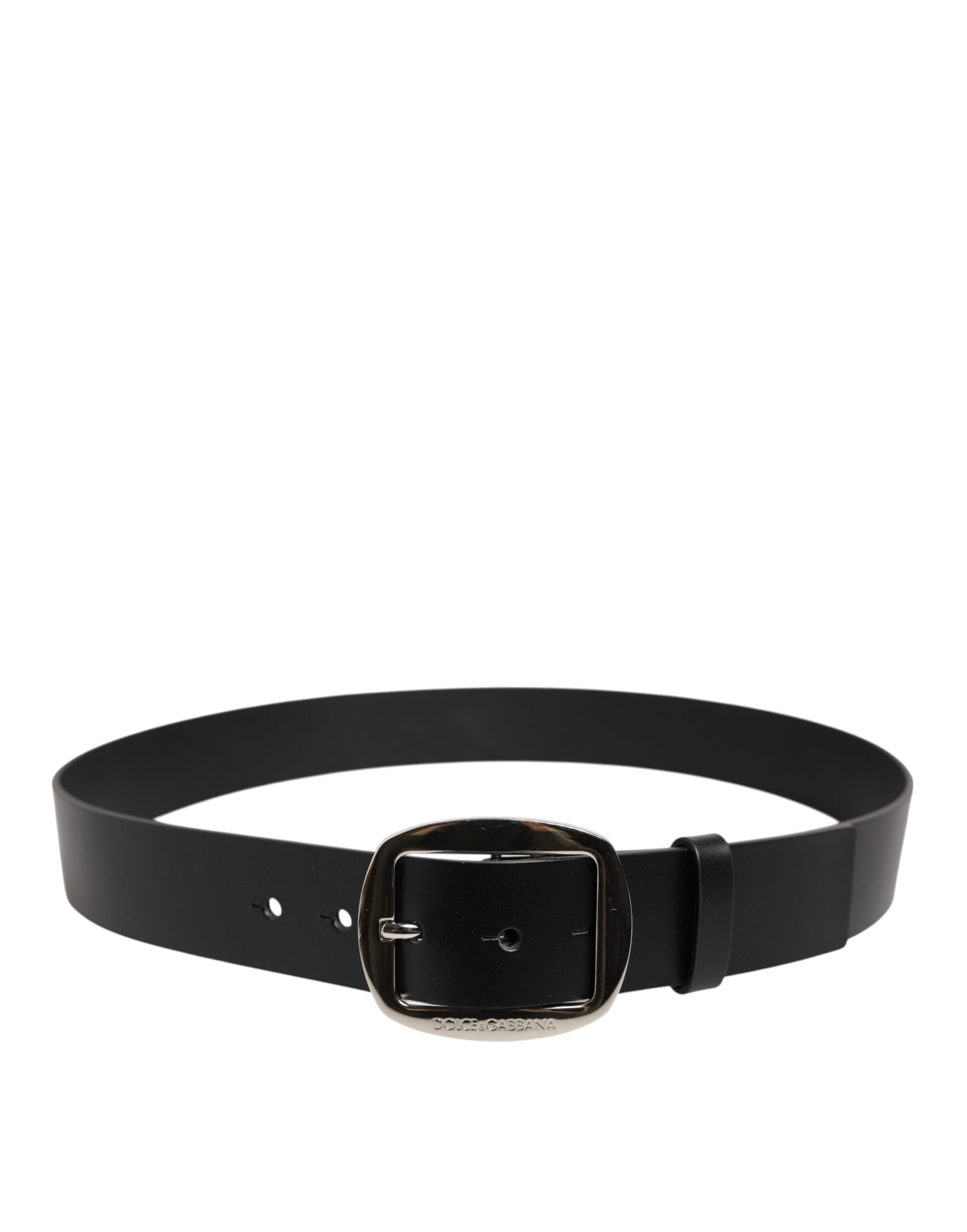 Dolce & Gabbana black leather belt with classic metal buckle-3