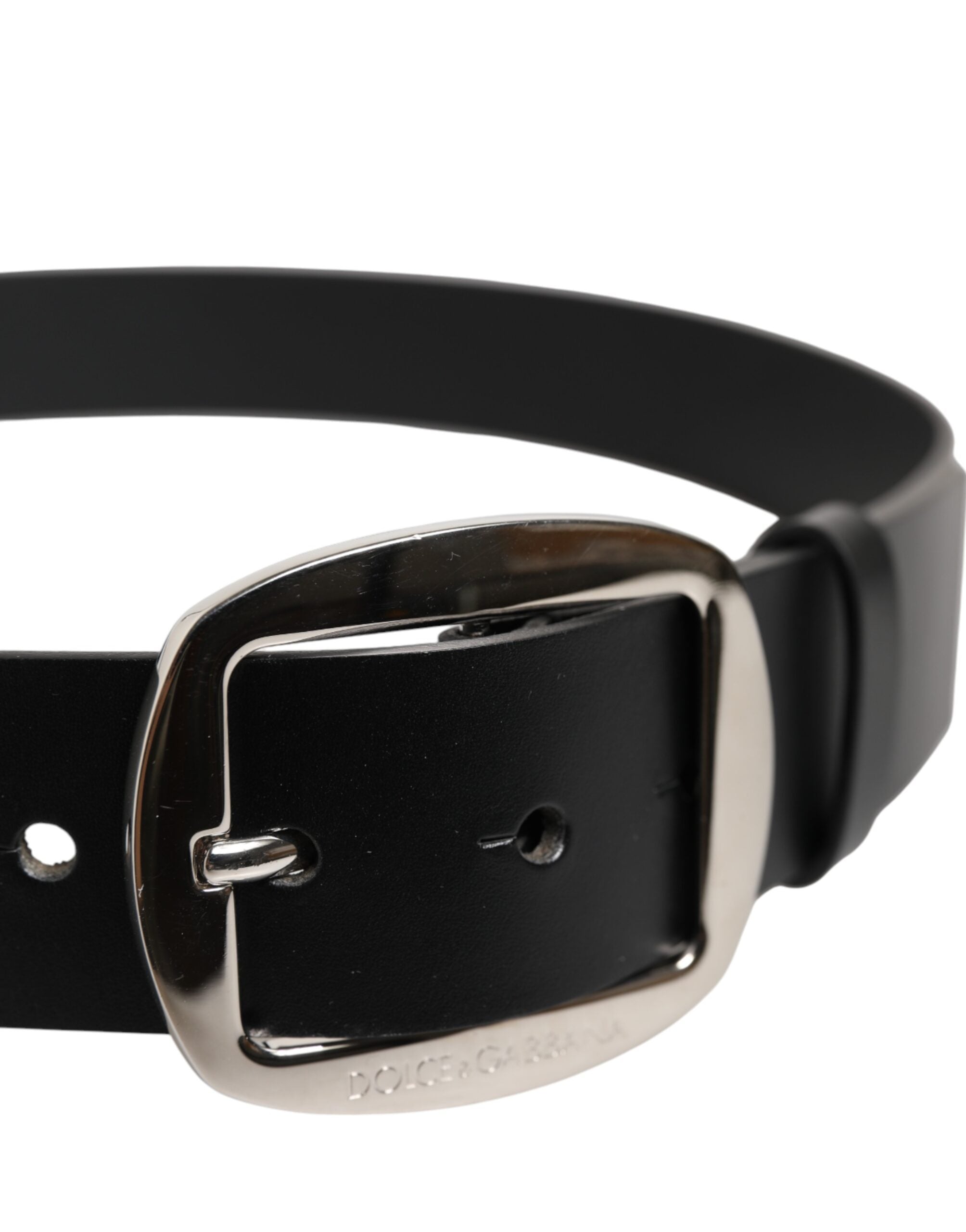 Dolce & Gabbana black leather belt with classic metal buckle-4