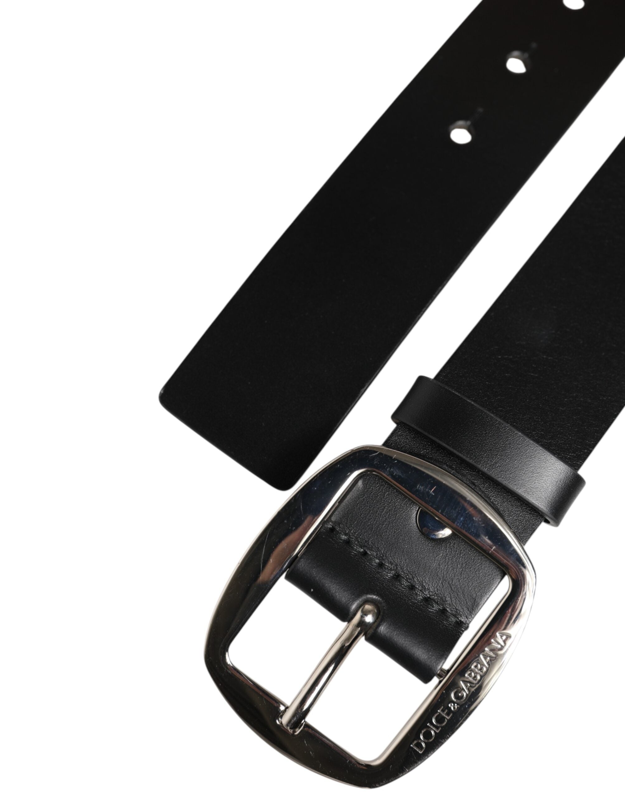 Dolce & Gabbana black leather belt with classic metal buckle-6