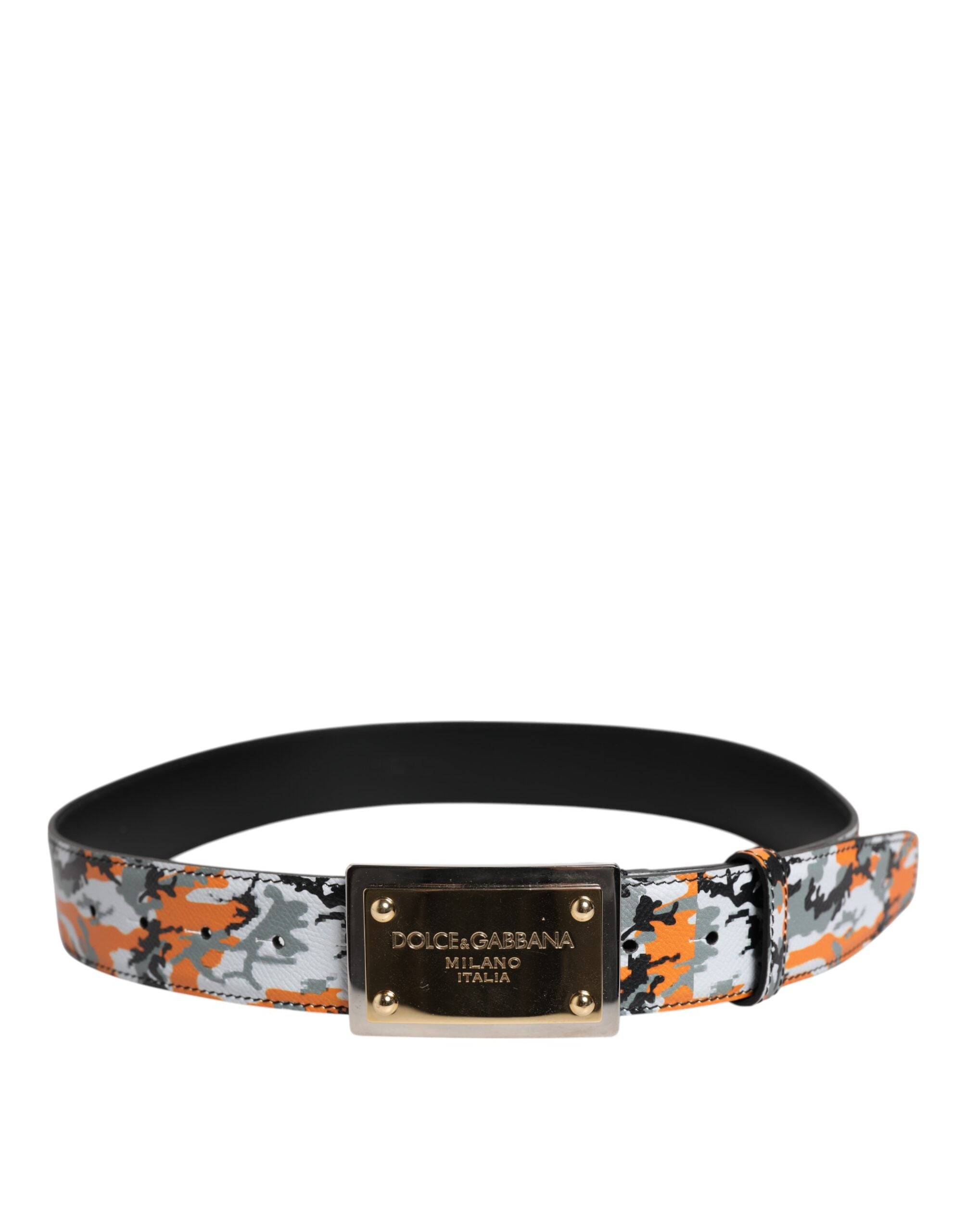 Dolce & Gabbana Multicolor Camouflage Metal Logo Buckle Belt-3