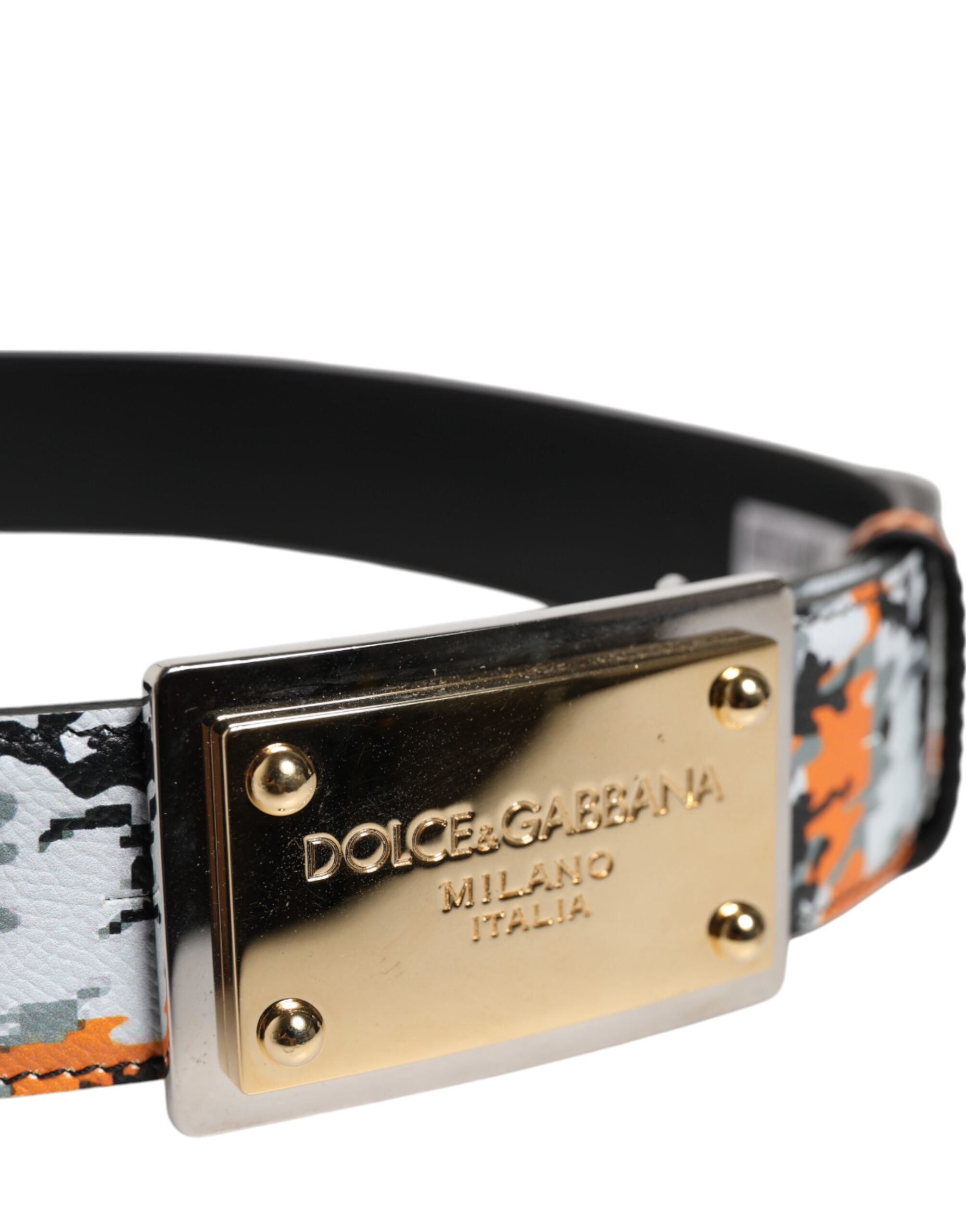 Dolce & Gabbana Multicolor Camouflage Metal Logo Buckle Belt-4