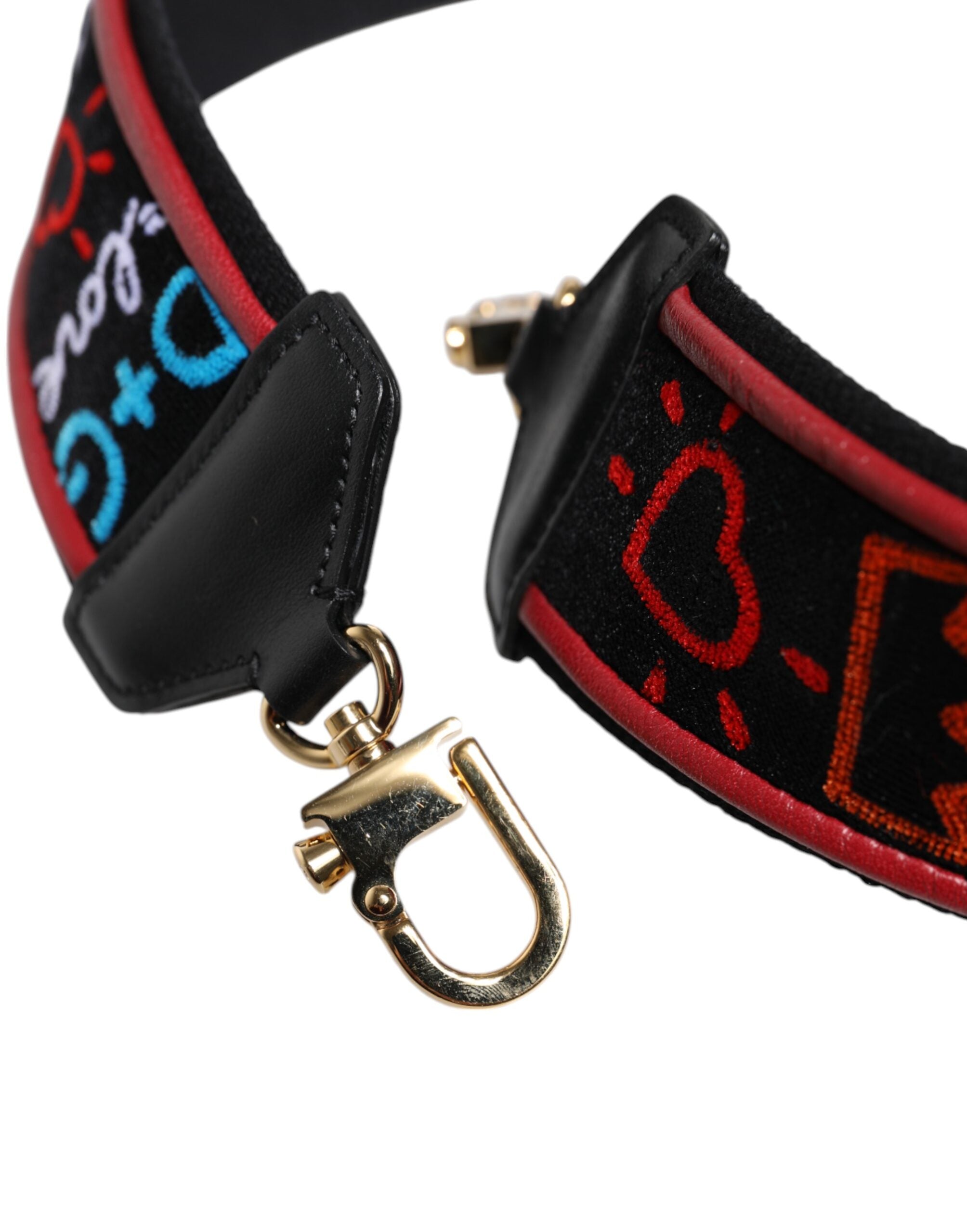 Correa de hombro para bolso de mujer con estampado de algodón negro de Dolce & Gabbana-3