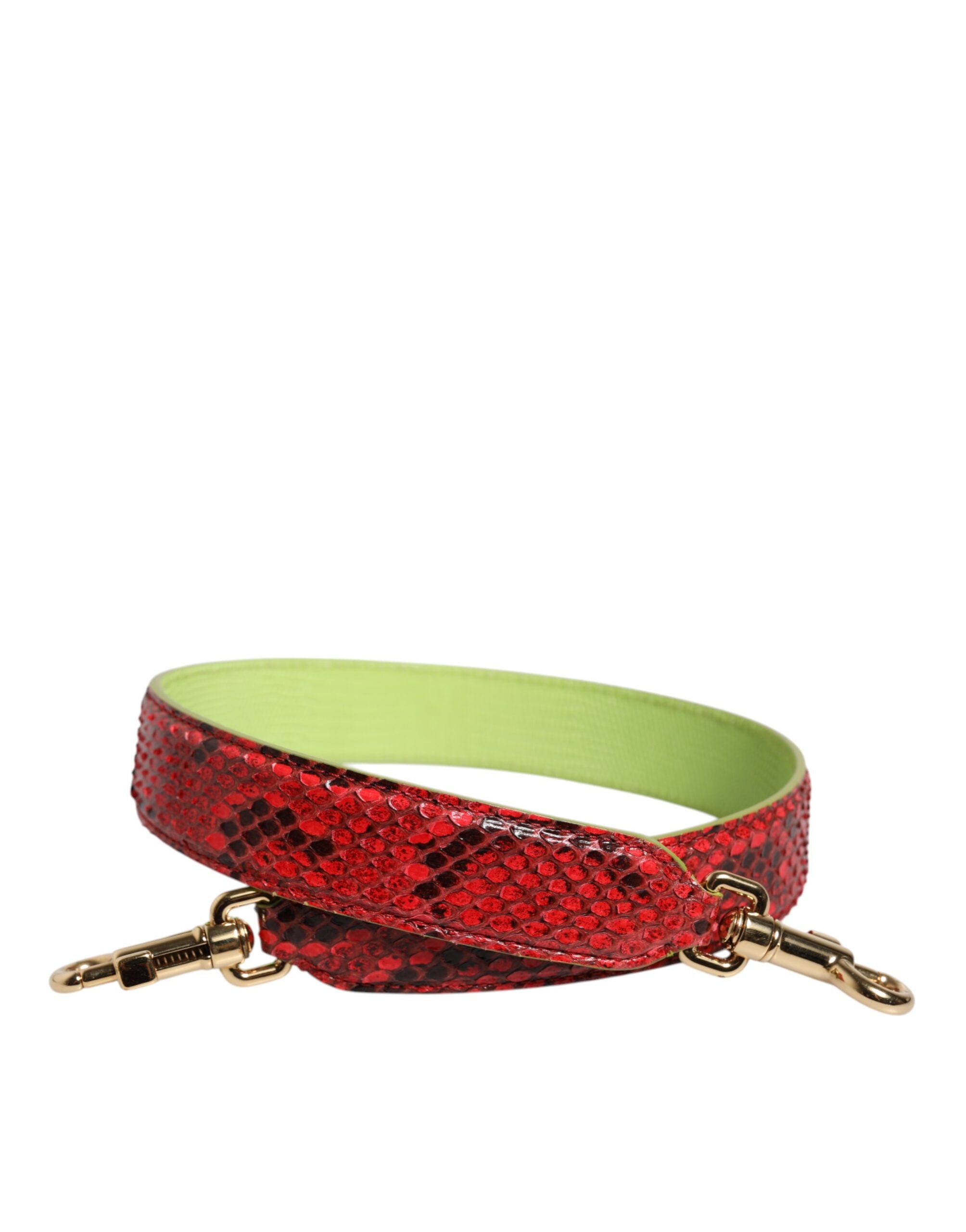 Dolce & Gabbana Rotes Exotenleder Handtasche Accessoire Schulterriemen-1