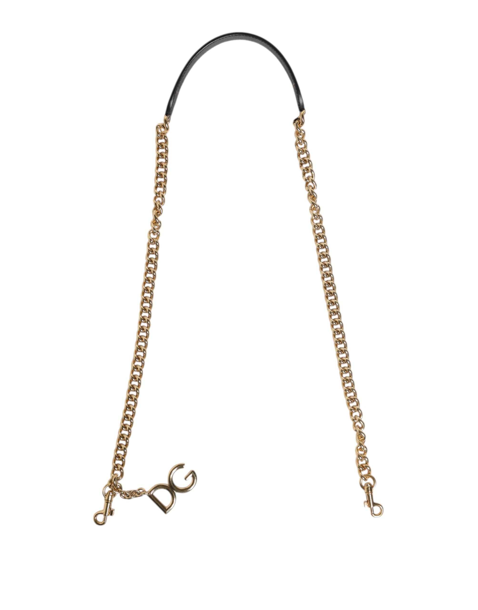 Dolce & Gabbana Brown Leopard Gold Brass Chain Accessory Shoulder Strap-1