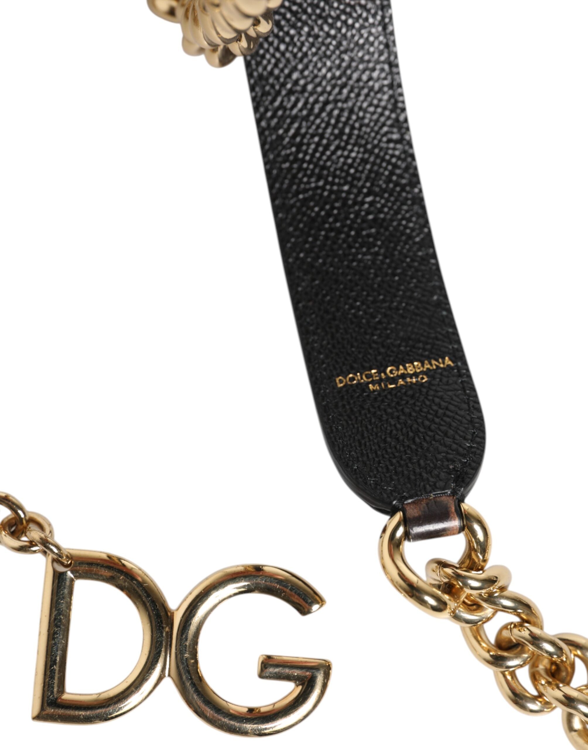 Dolce & Gabbana Brown Leopard Gold Brass Chain Accessory Shoulder Strap-4