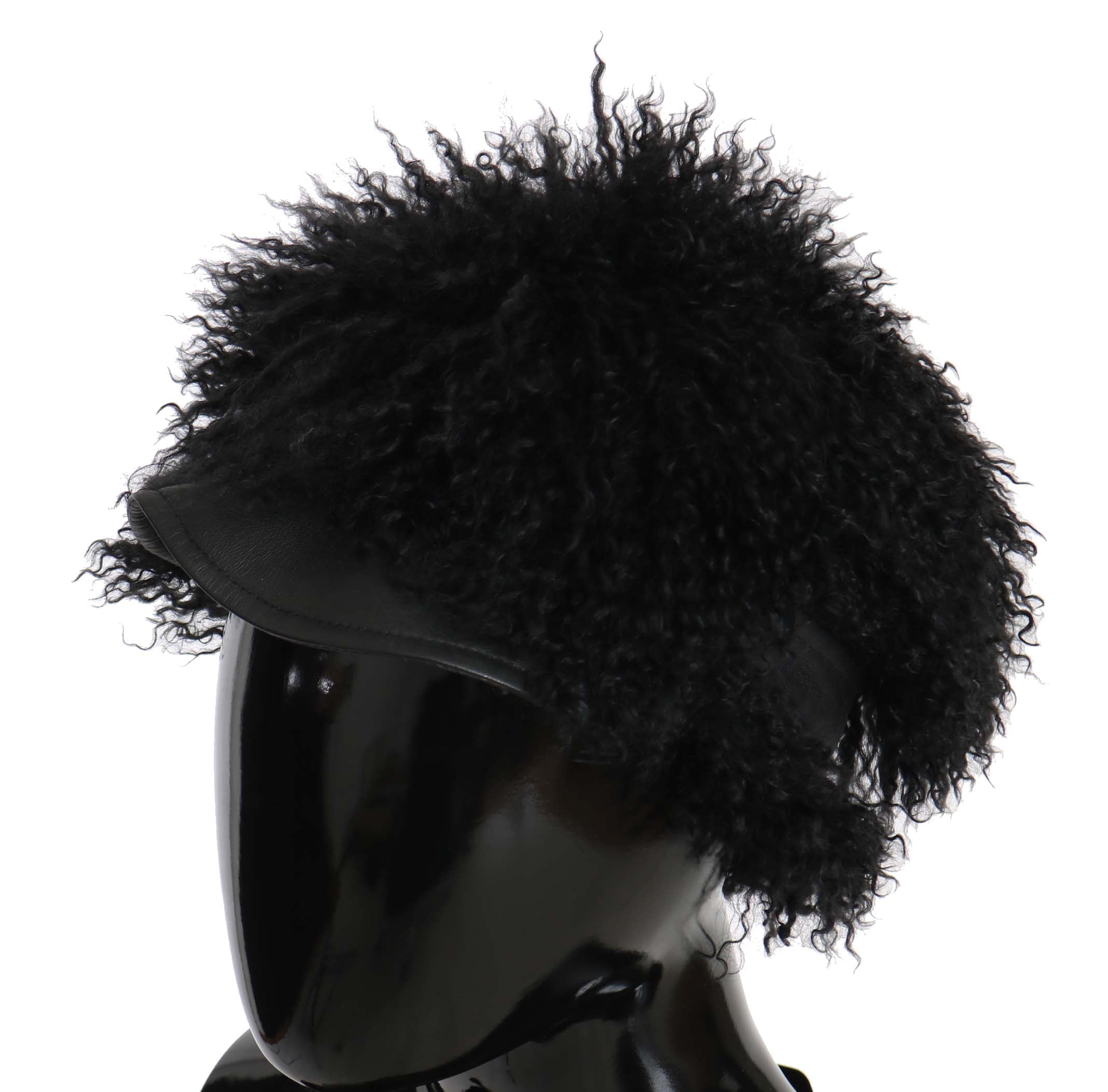 Sombrero Gatsby de piel de cordero tibetana negra de Dolce & Gabbana-2