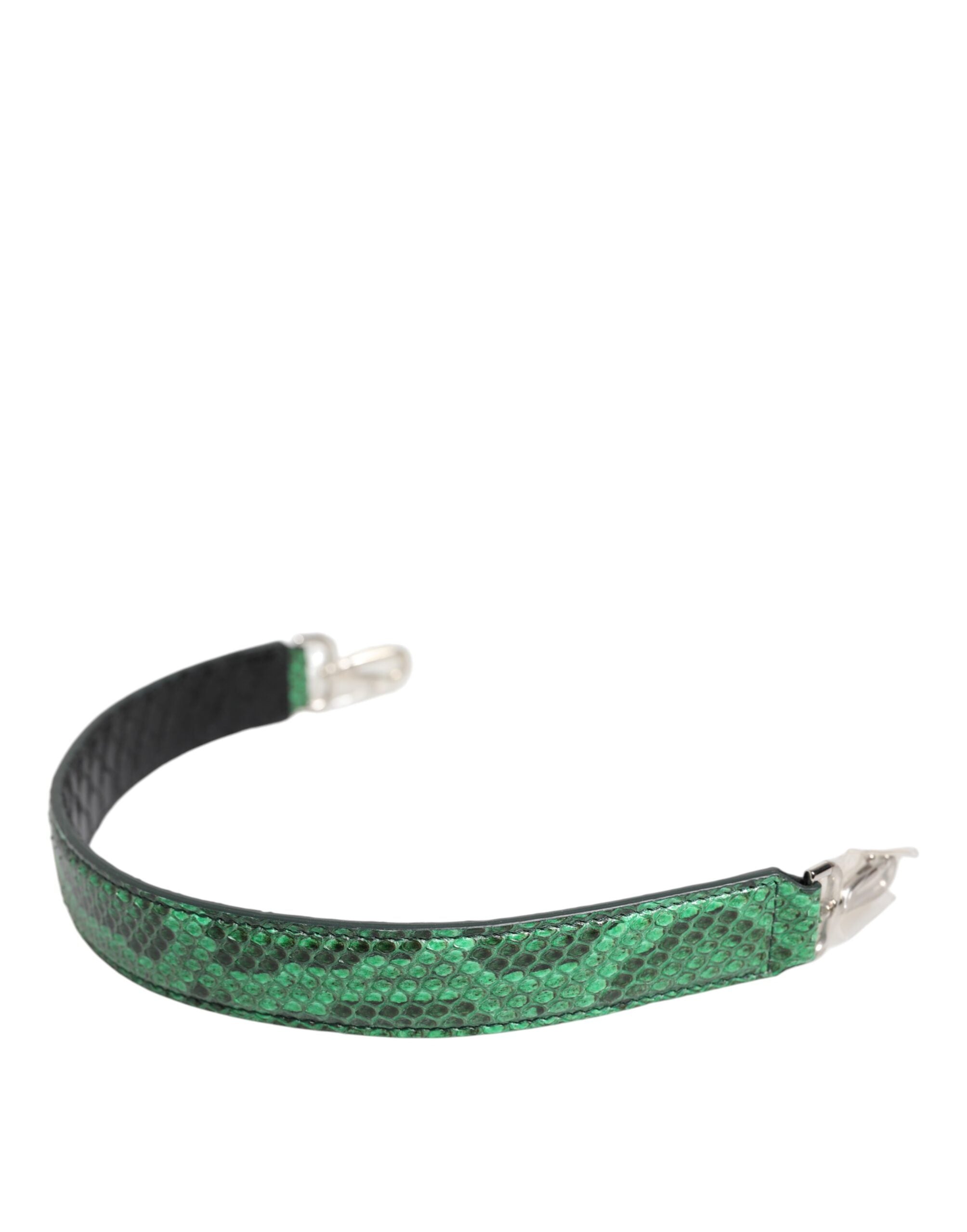 Bolso Dolce & Gabbana de piel exótica negra y verde con correa para el hombro-1