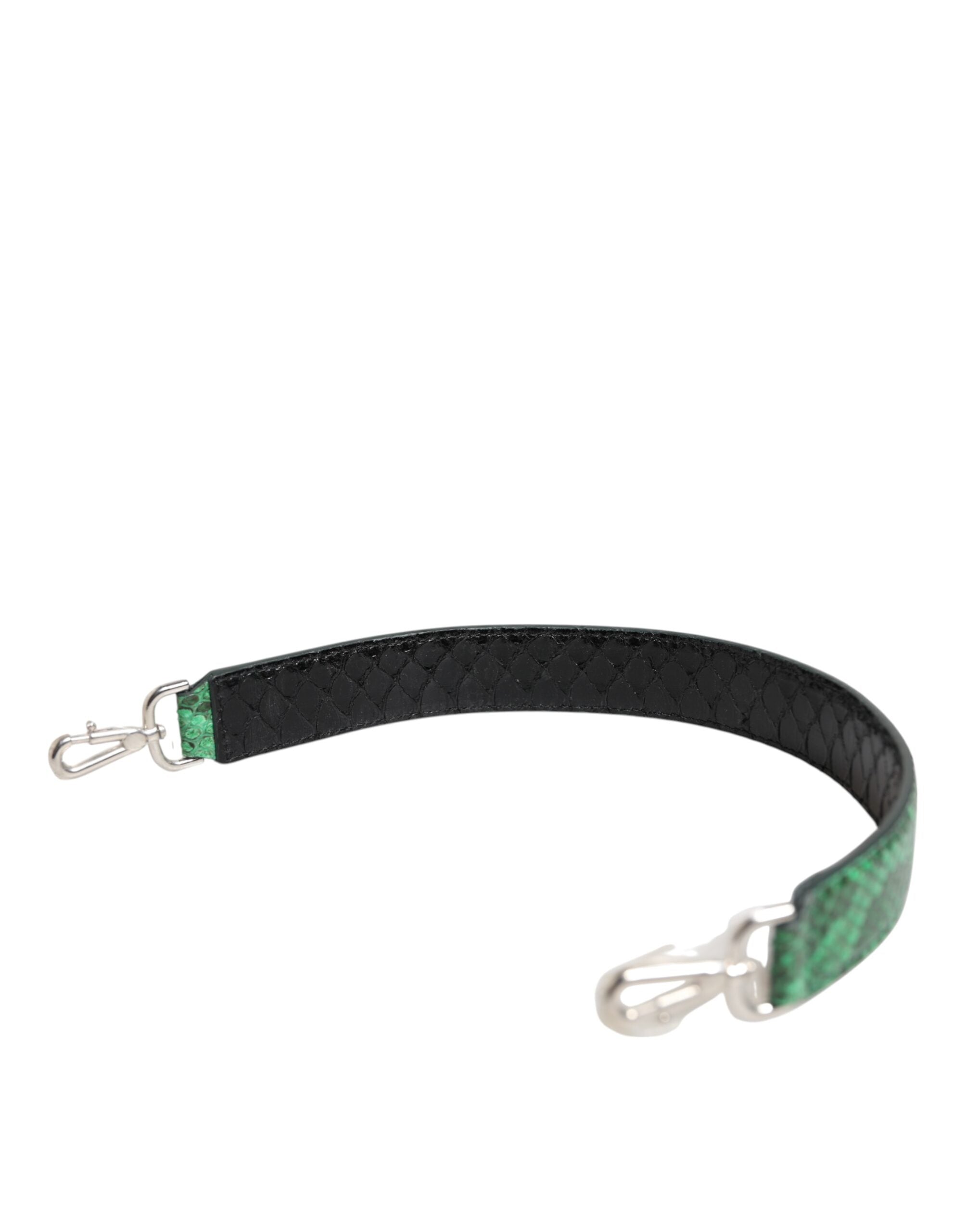 Bolso Dolce & Gabbana de piel exótica negra y verde con correa para el hombro-3