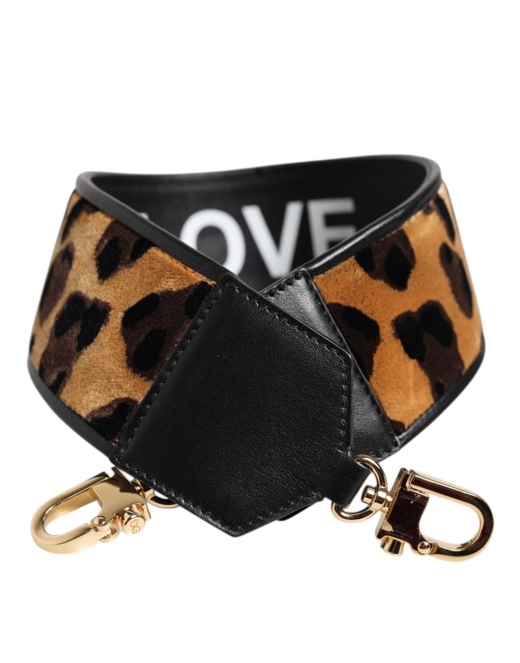 Bolso reversible con estampado de leopardo negro de Dolce & Gabbana con correa para el hombro-2