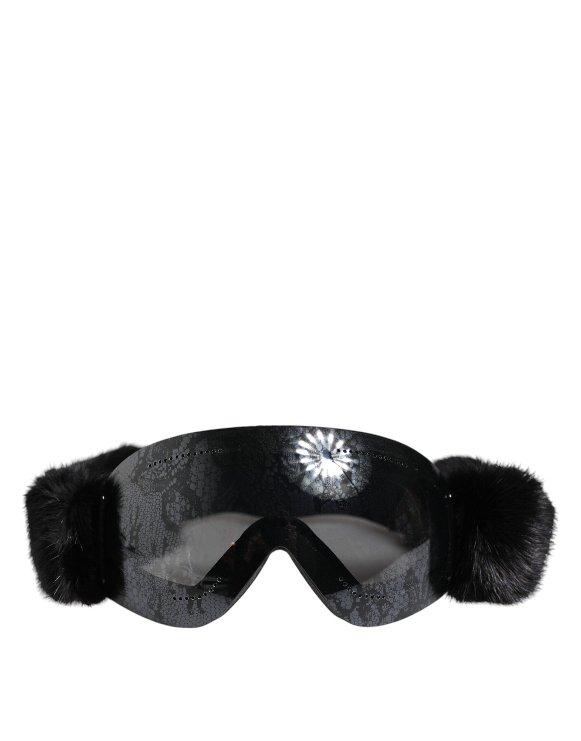 Dolce & Gabbana Black Bi0759 Lace Mirrored Ski Goggles Mask Sunglasses-1