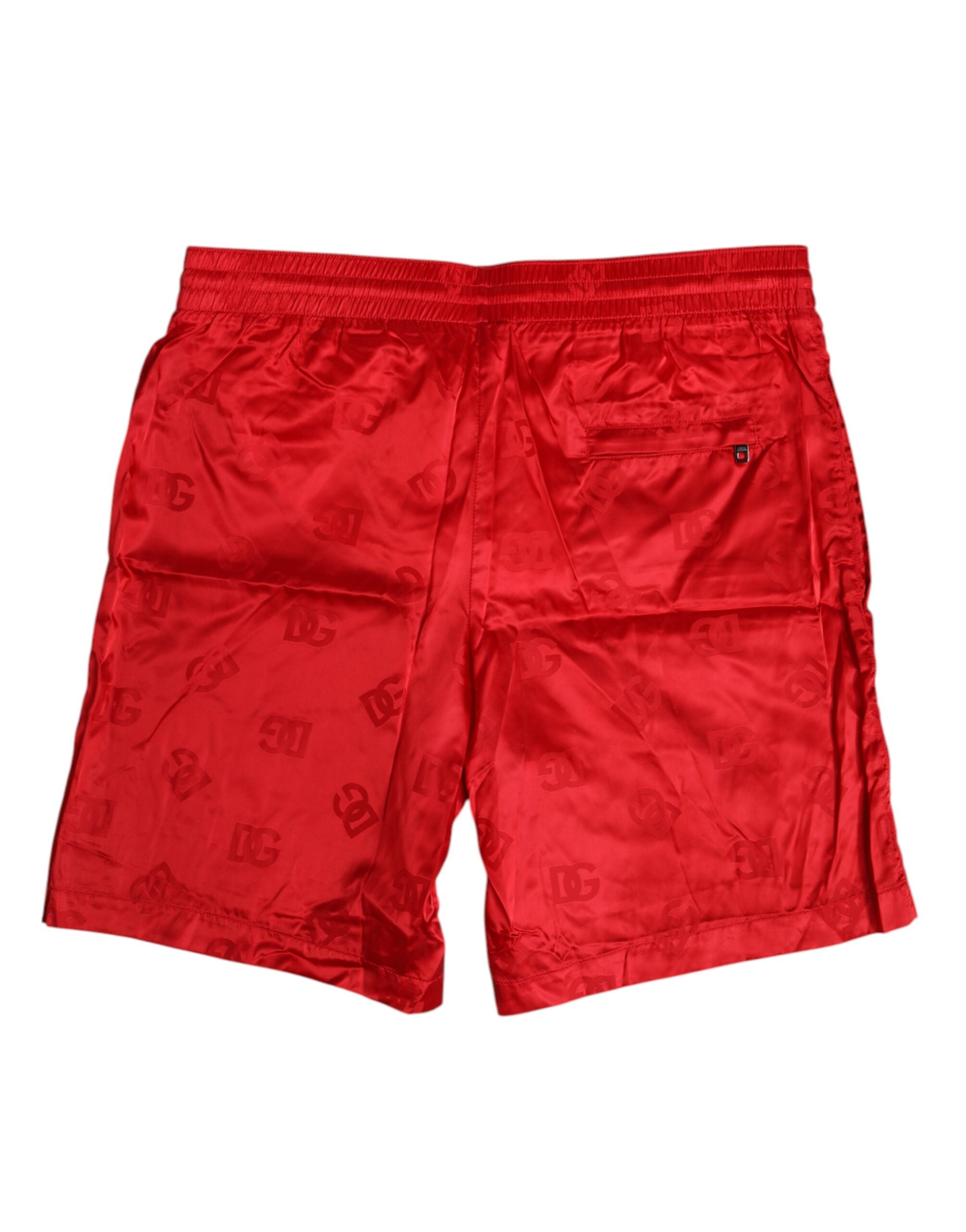 Pantalones cortos de playa con cordón de nailon rojo de Dolce & Gabbana-3