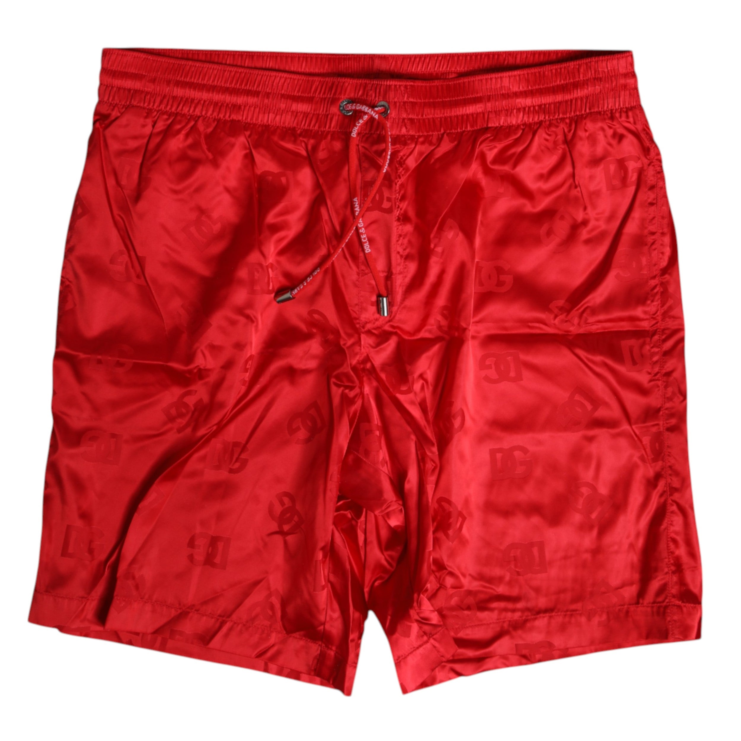 Pantalones cortos de playa con cordón de nailon rojo de Dolce & Gabbana-5