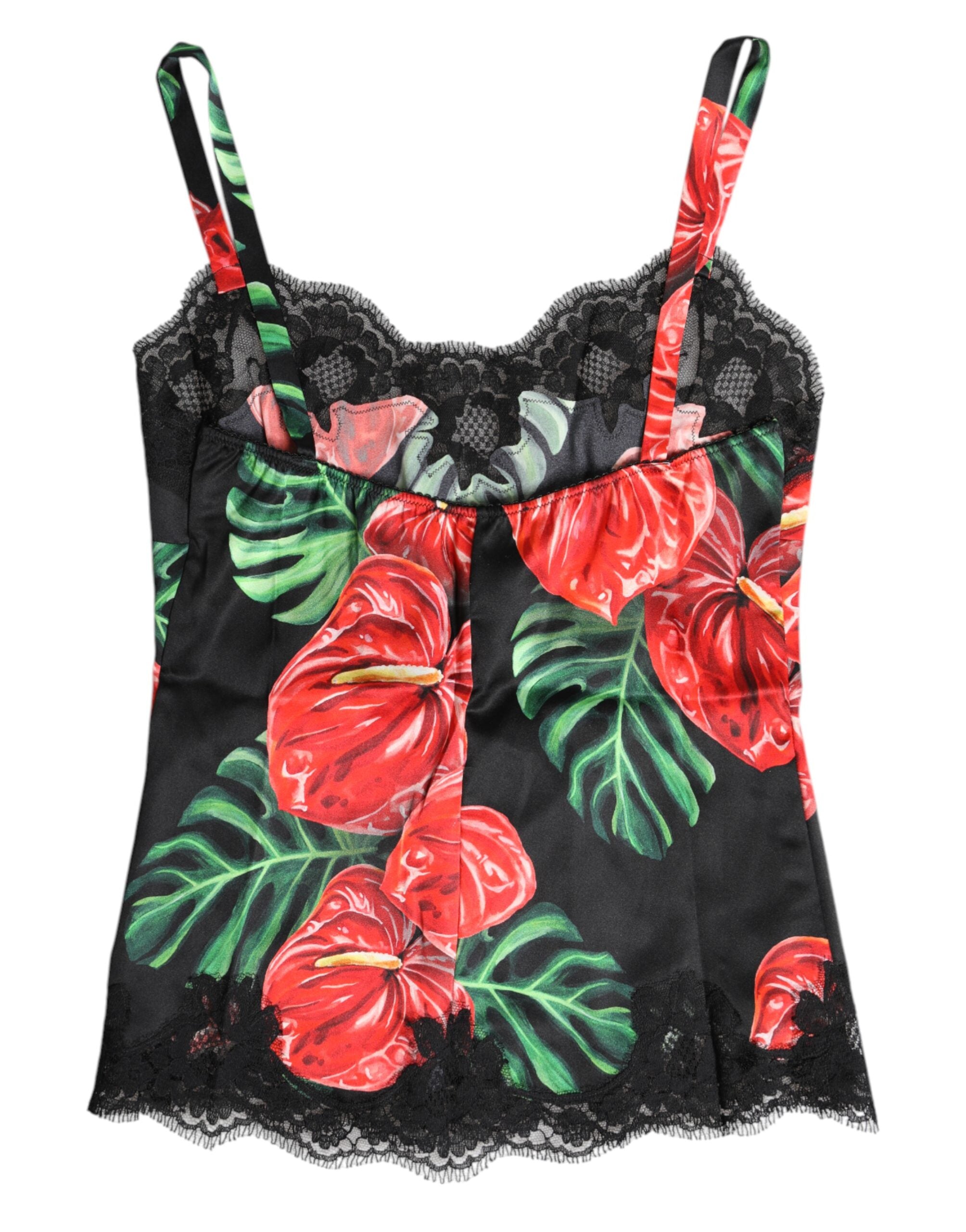 Dolce & Gabbana Multicolor Floral Silk Tank Lingerie Unterwäsche-3