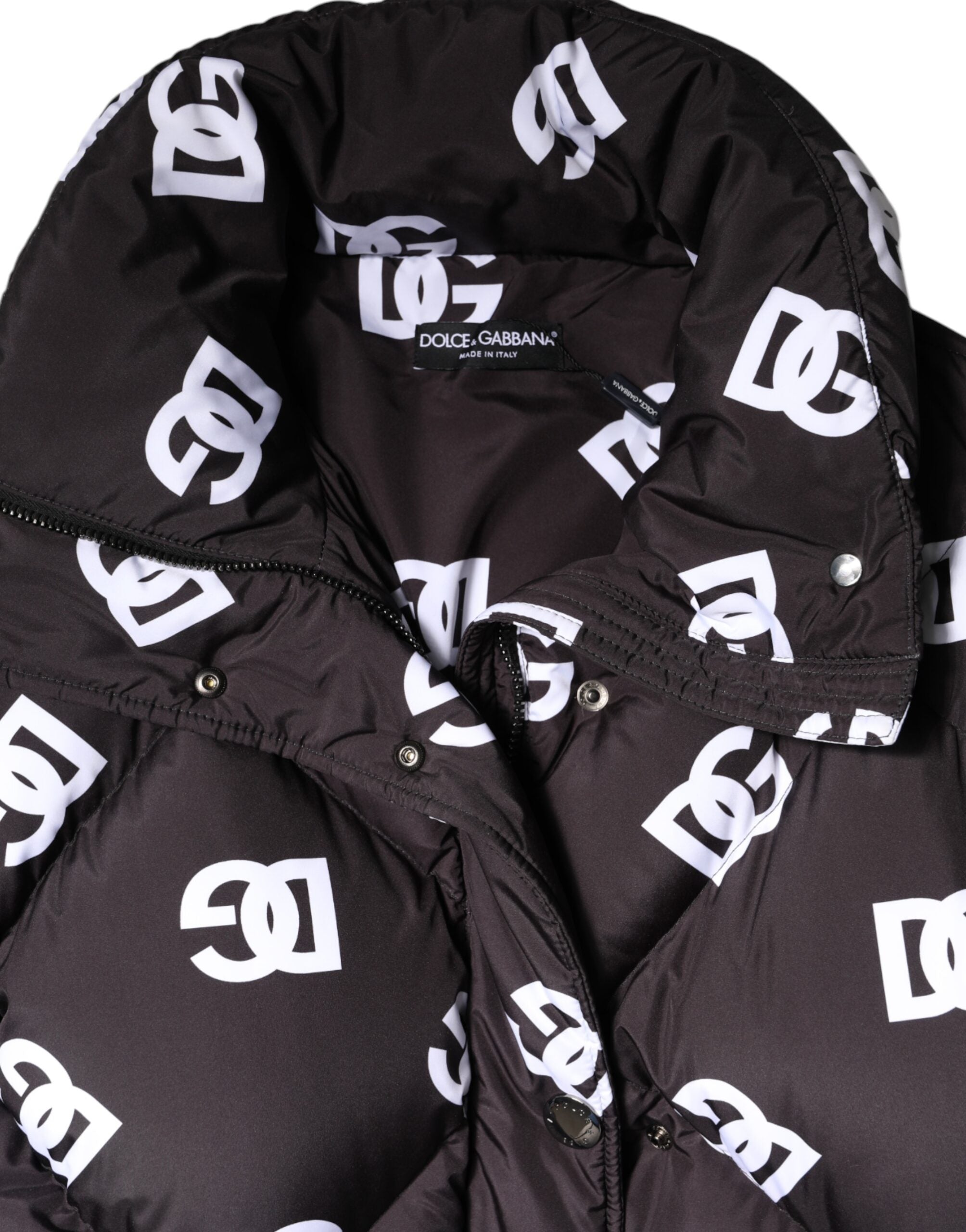 Dolce & Gabbana Black DG Mania Puffer Quilted Long Coat Jacket-7