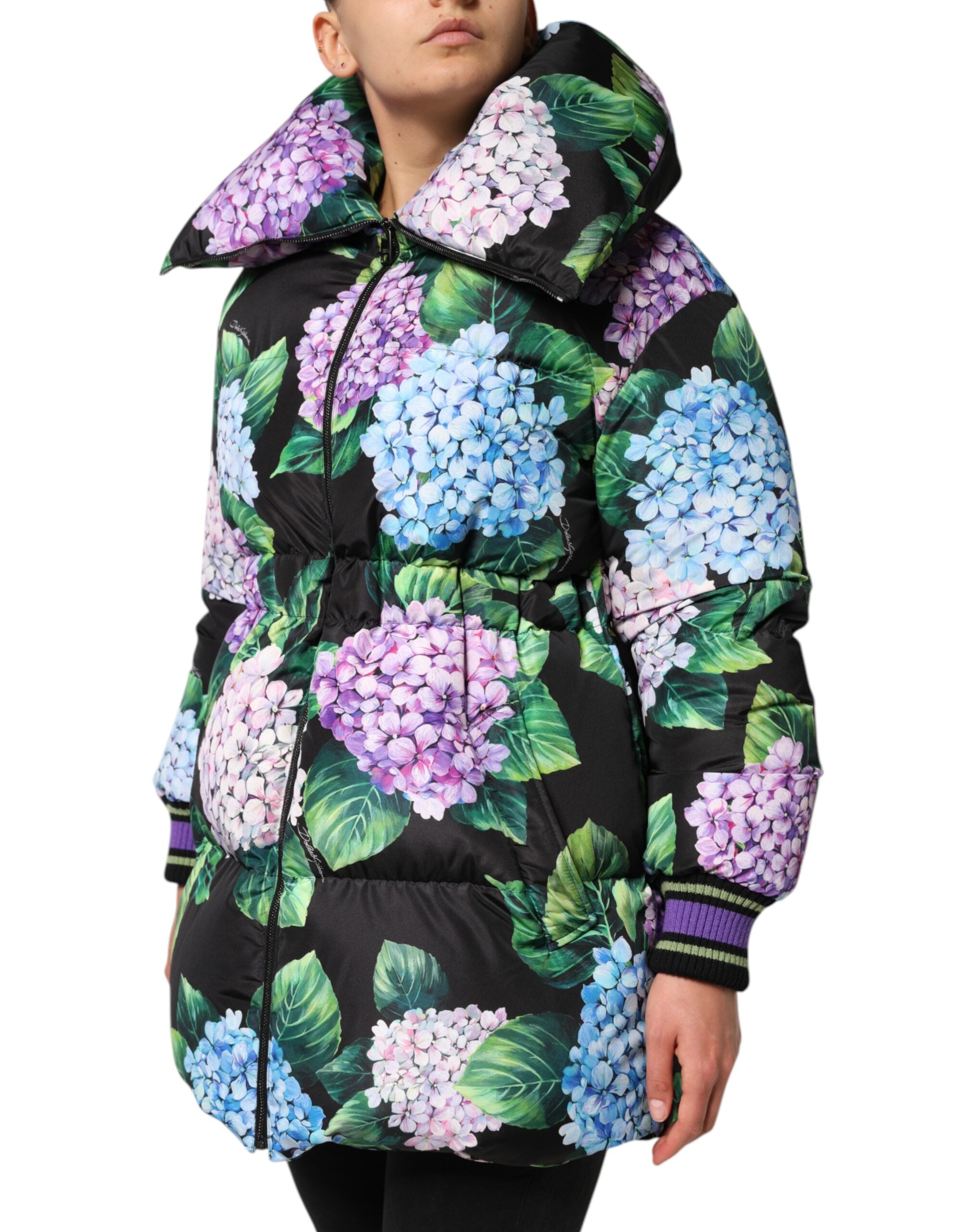 Dolce & Gabbana quilted jacket with multicolored floral print and puffer-3