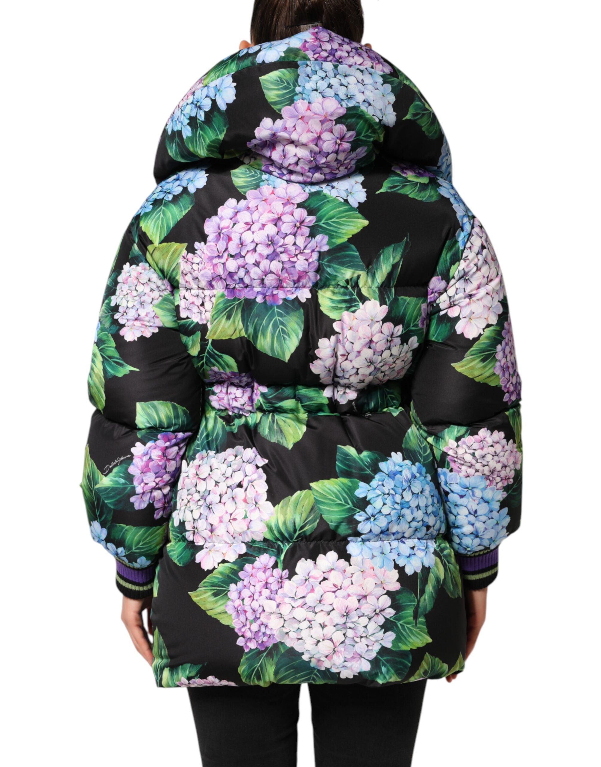 Dolce & Gabbana quilted jacket with multicolored floral print and puffer-4