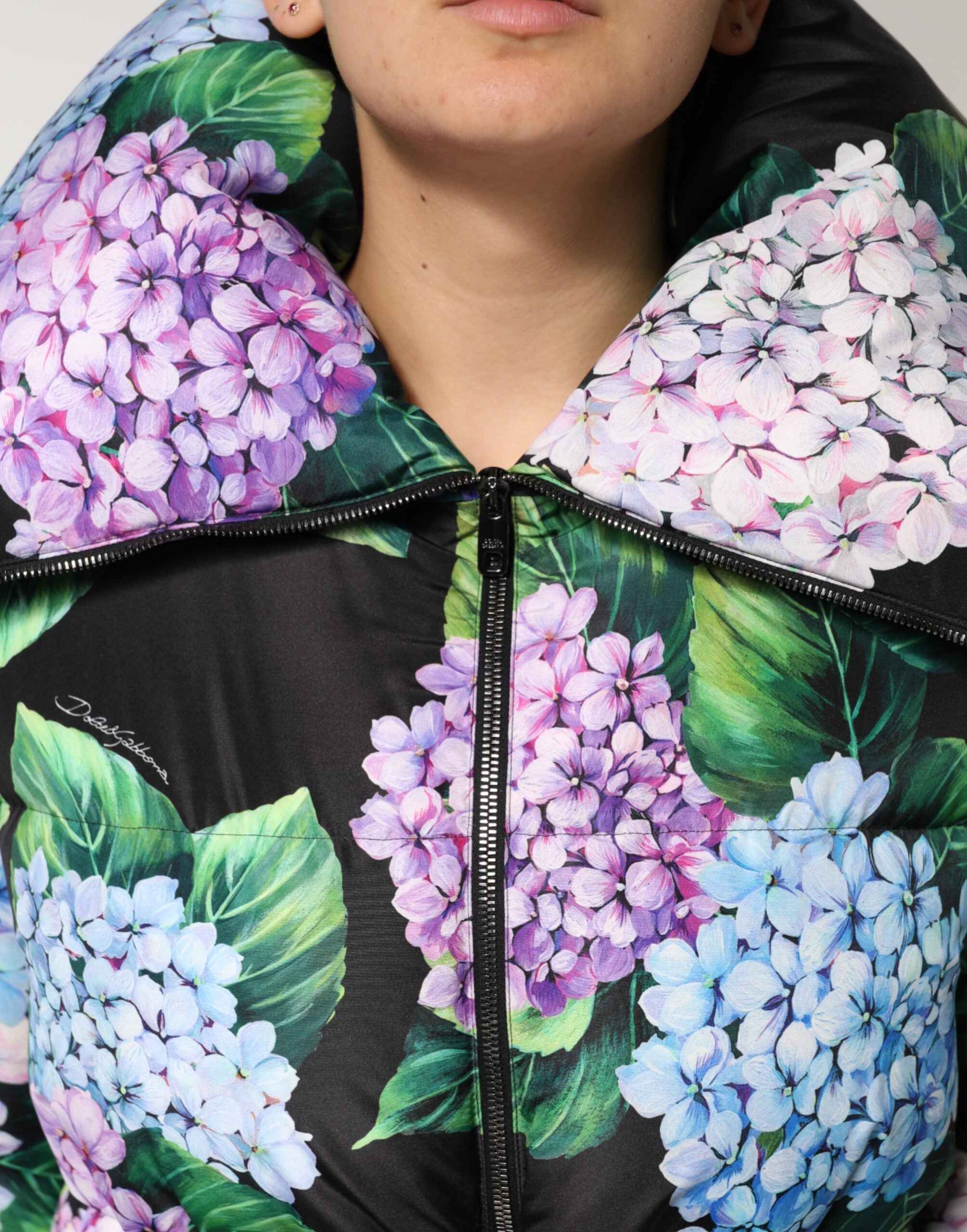 Dolce & Gabbana quilted jacket with multicolored floral print and puffer-5