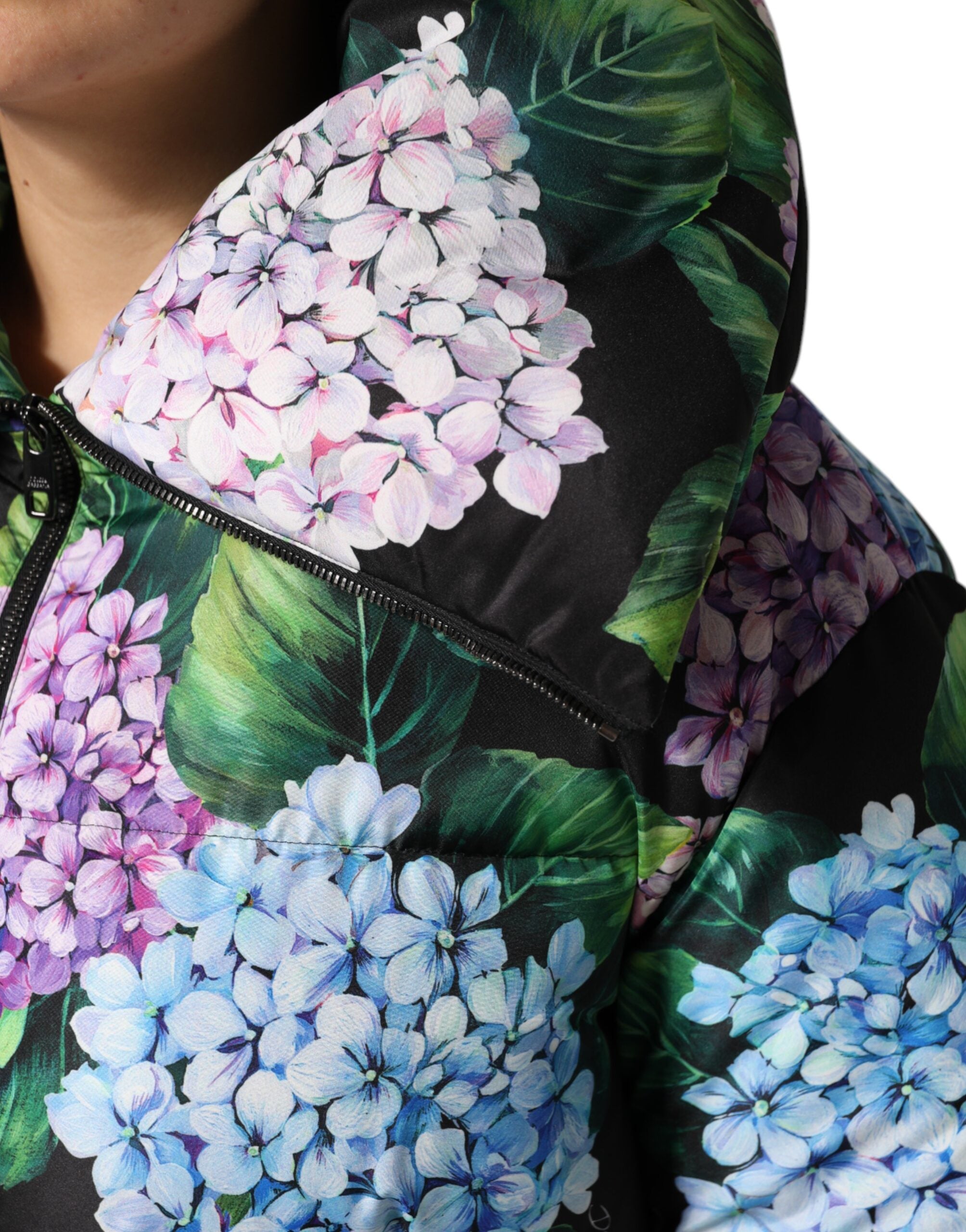 Dolce & Gabbana quilted jacket with multicolored floral print and puffer-6