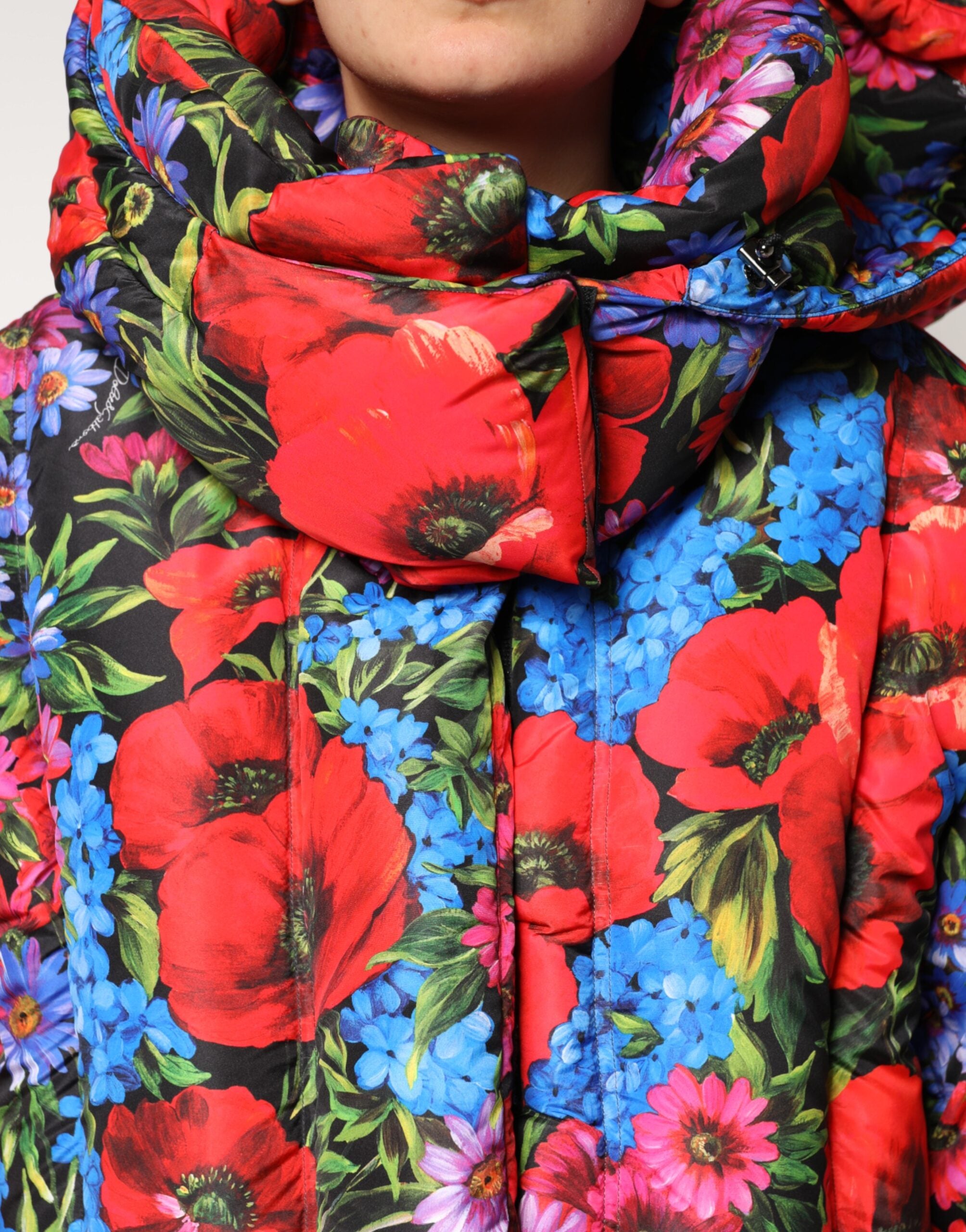 Dolce & Gabbana Multicolor Floral Hooded Coat Jacket-5