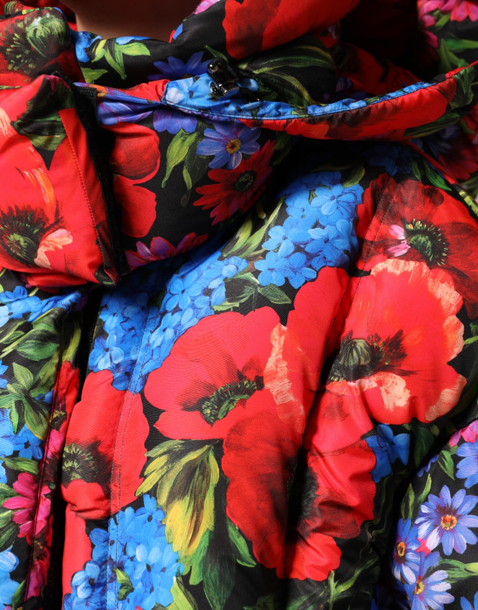 Dolce & Gabbana Multicolor Floral Hooded Coat Jacket-6