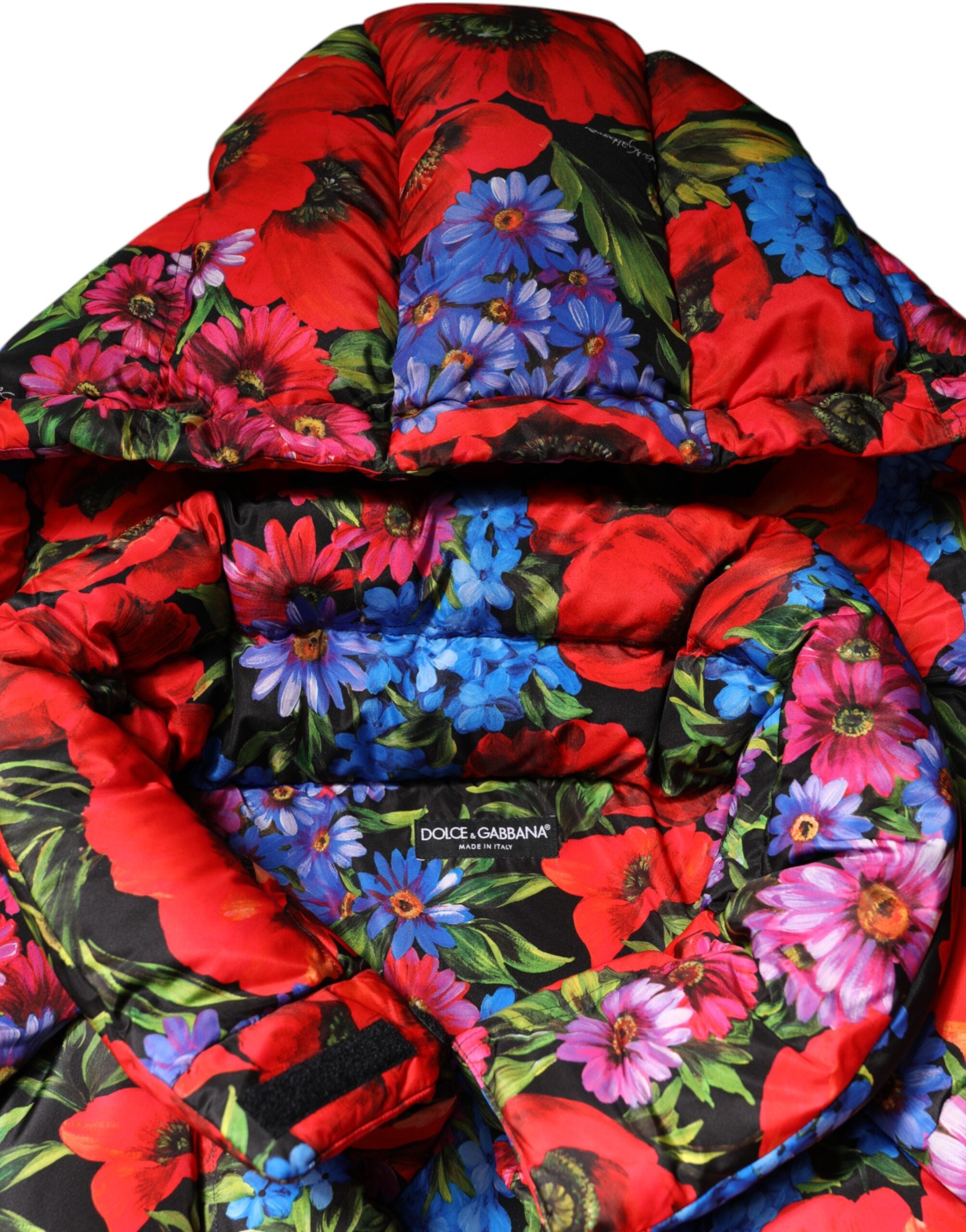 Dolce & Gabbana Multicolor Floral Hooded Coat Jacket-7