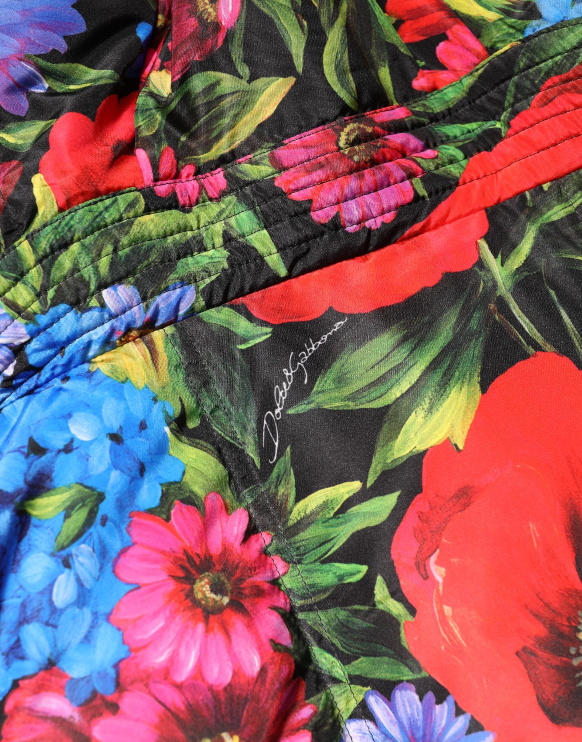 Dolce & Gabbana Multicolor Floral Hooded Coat Jacket-8