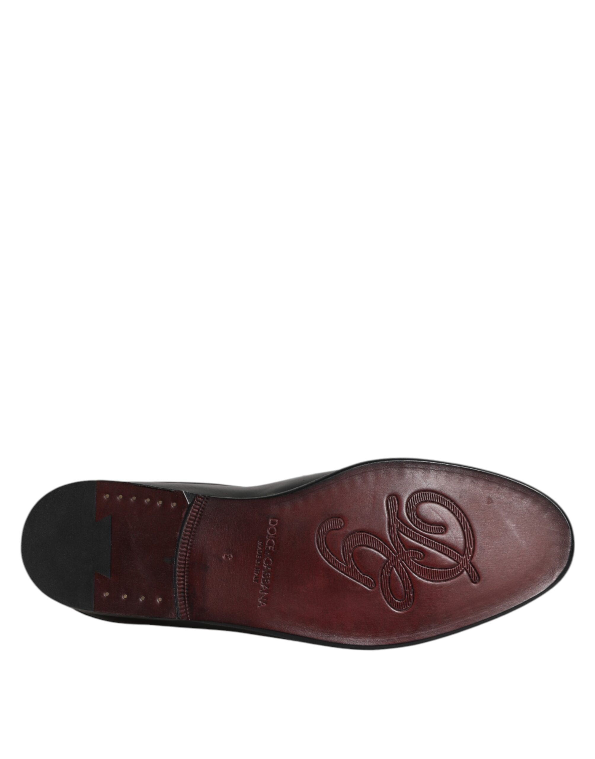 Dolce & Gabbana Schwarze Kalbsleder Slipper Schuhe-8