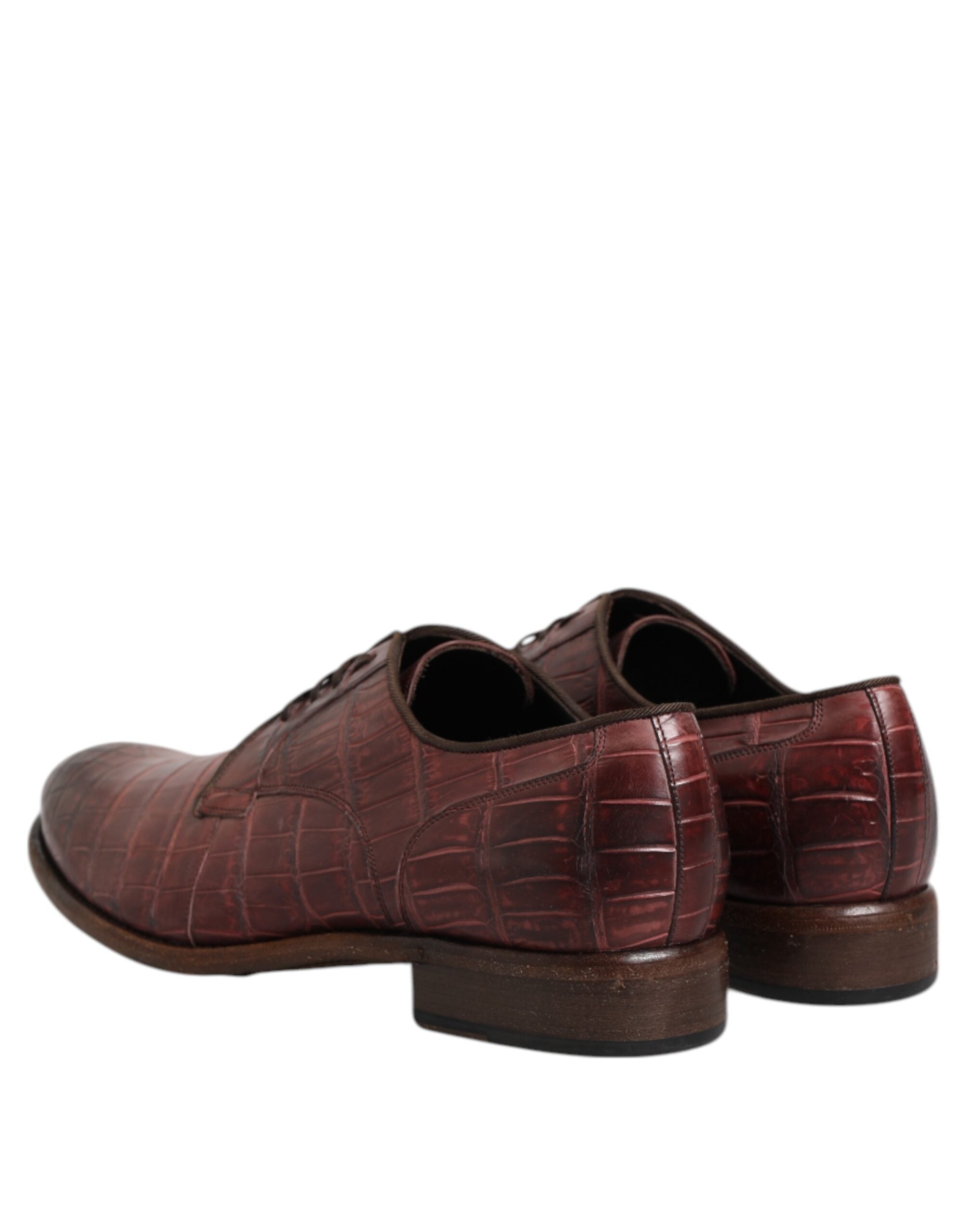 Zapatos de vestir Derby con cordones de piel burdeos de Dolce & Gabbana-5
