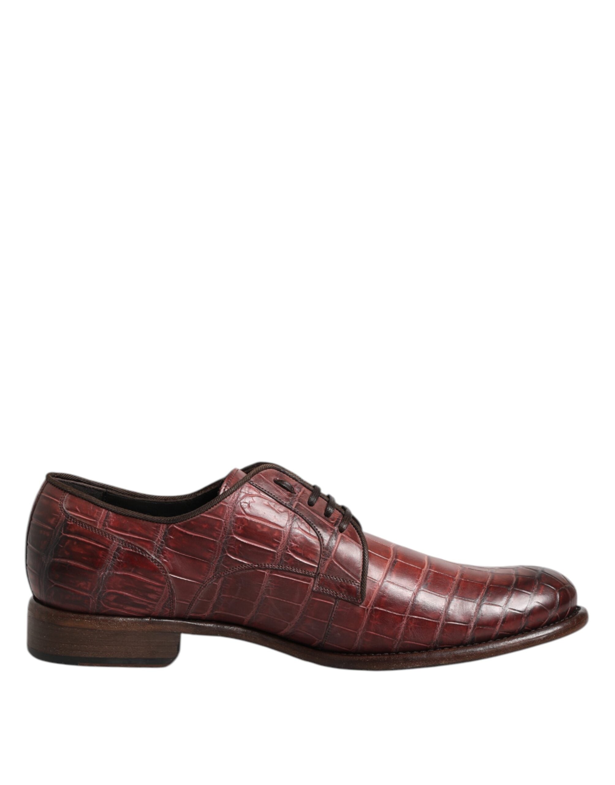 Zapatos de vestir Derby con cordones de piel burdeos de Dolce & Gabbana-7