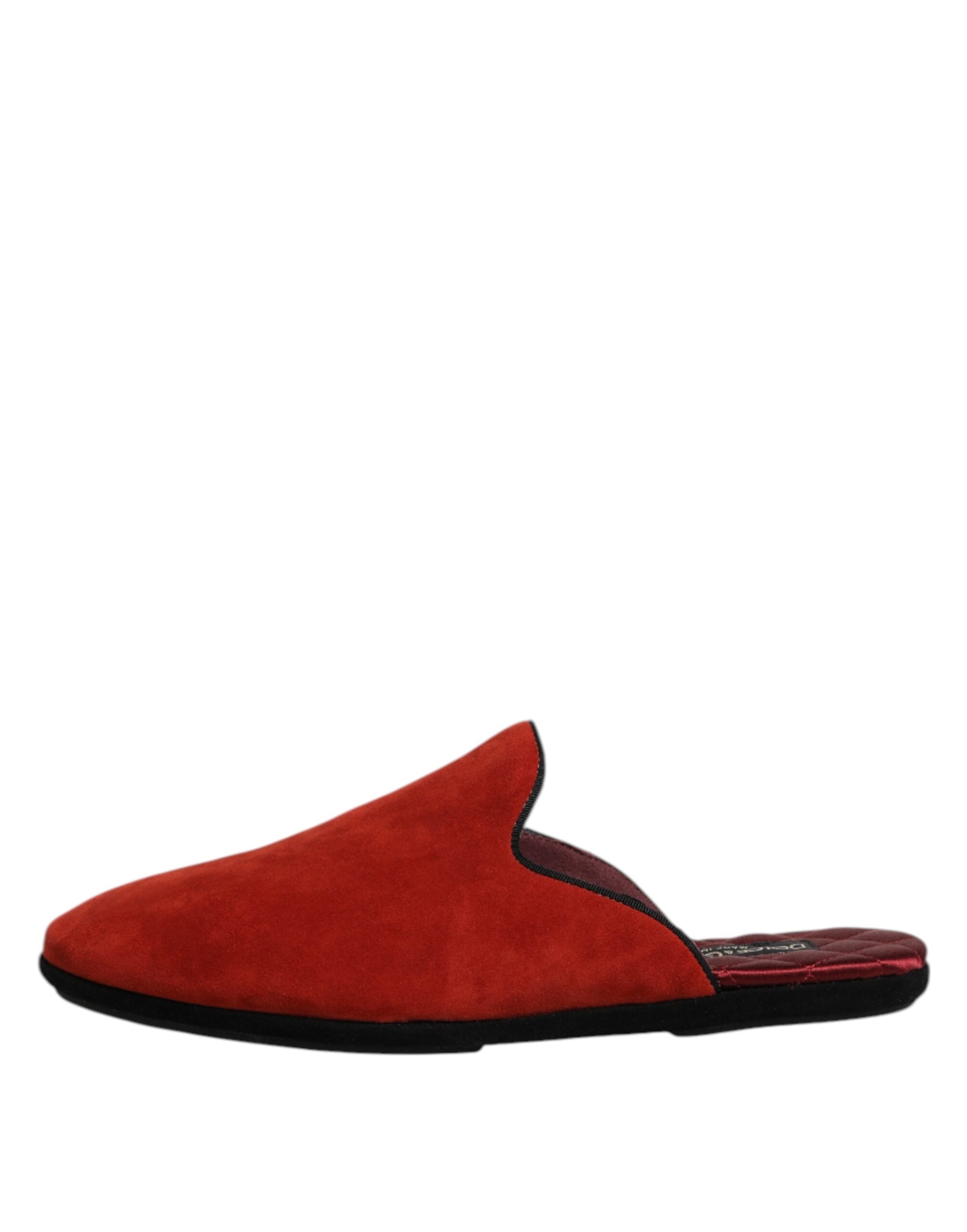 Dolce & Gabbana Orange Wildleder Pantoffeln Flach Hausschuhe-6
