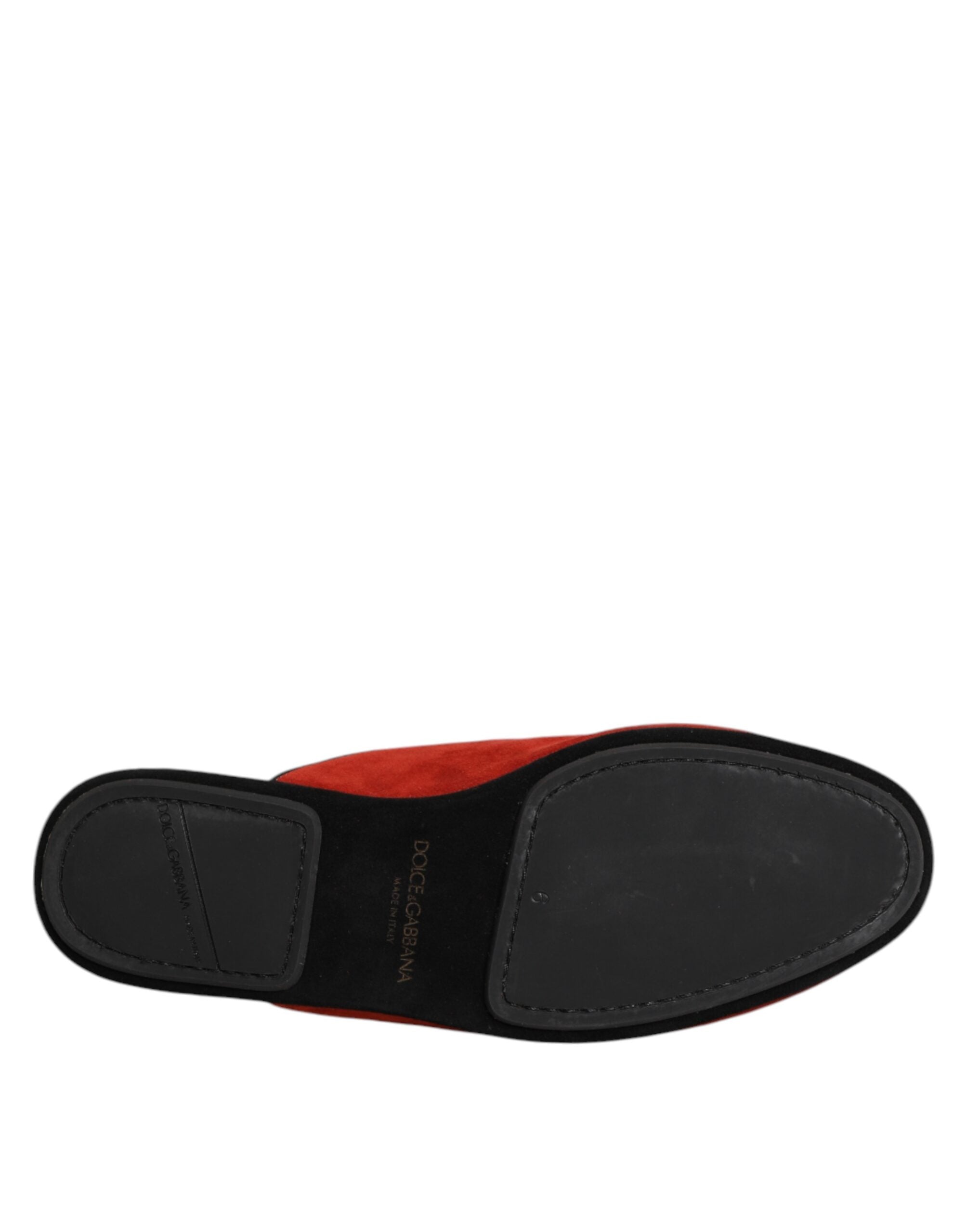 Dolce & Gabbana Orange Wildleder Pantoffeln Flach Hausschuhe-8