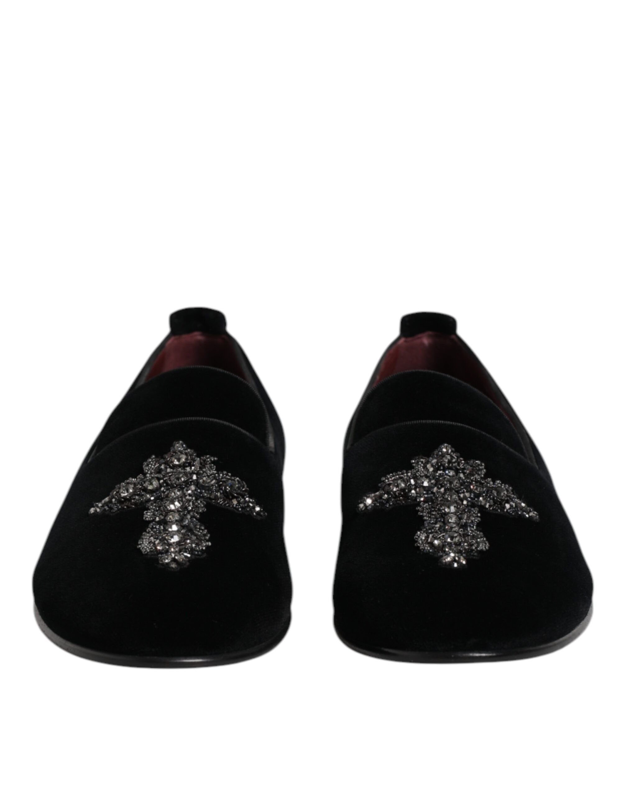 Zapatos mocasines sin cordones de terciopelo negro de Dolce & Gabbana-2