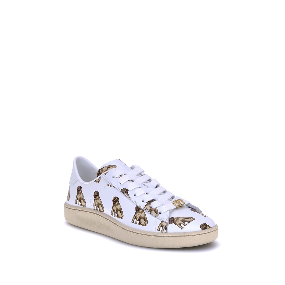 Valentino Garavani Weiße Low-Top-Sneaker aus Kalbsleder Bos Taurus-2
