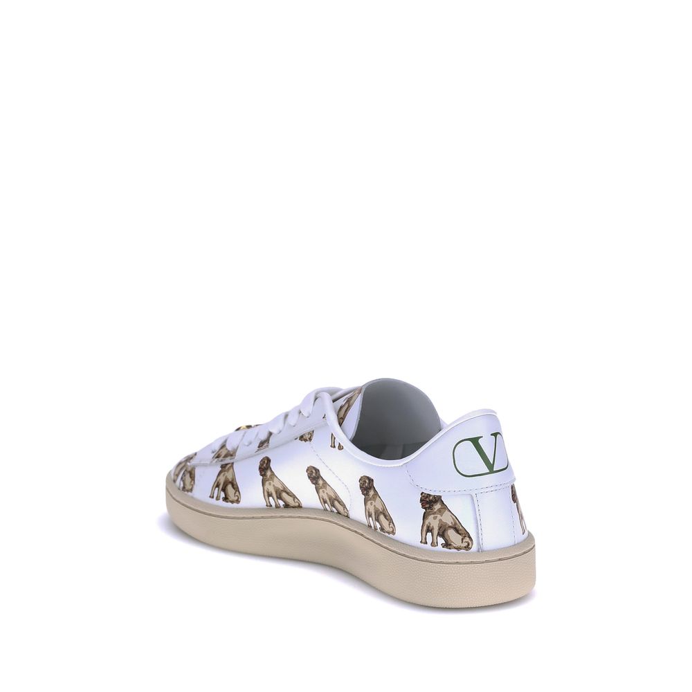 Valentino Garavani Weiße Low-Top-Sneaker aus Kalbsleder Bos Taurus-3