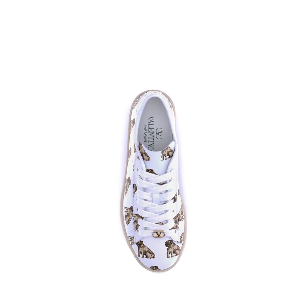 Valentino Garavani Weiße Low-Top-Sneaker aus Kalbsleder Bos Taurus-4