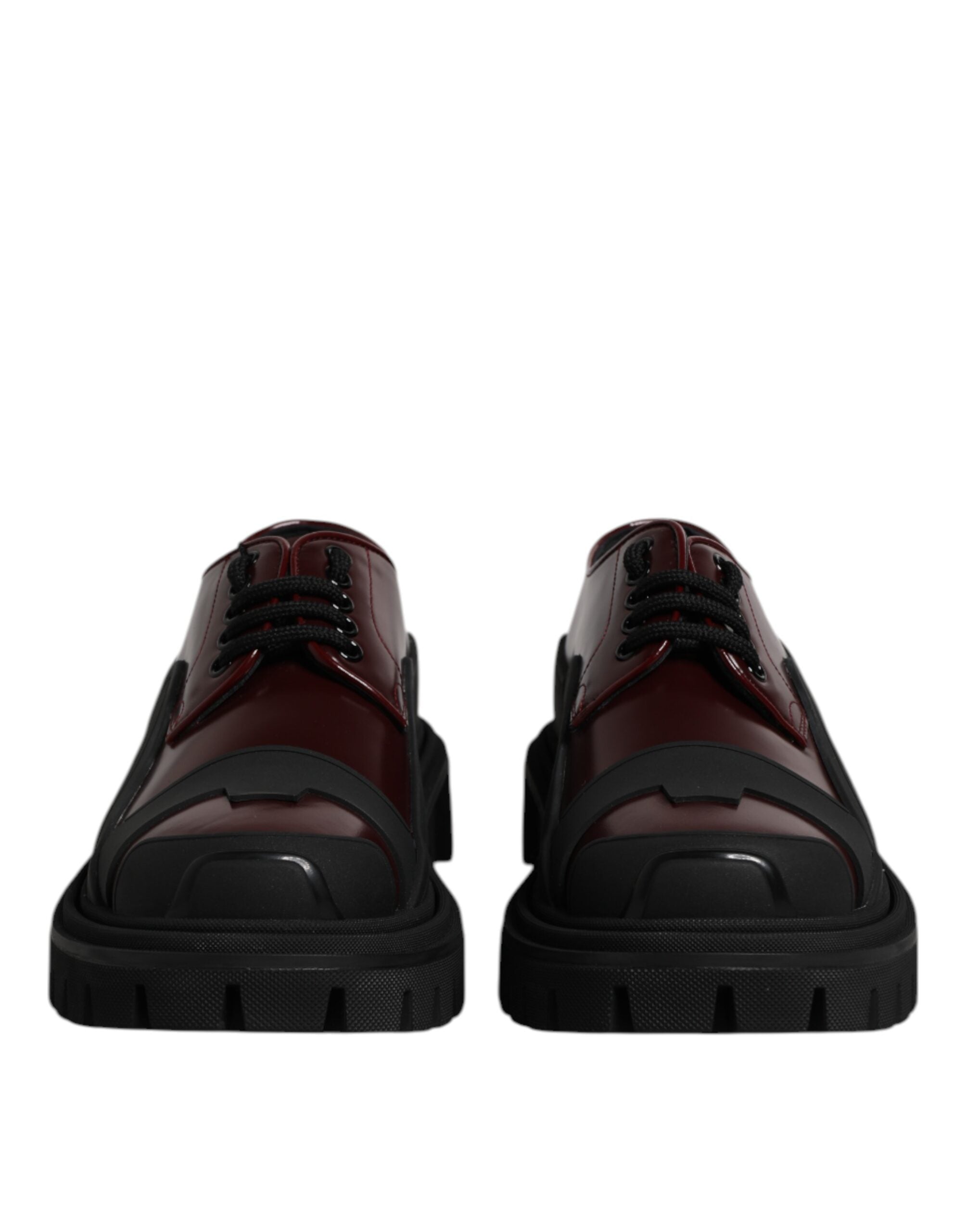 Dolce & Gabbana red leather lace-up shoes for trekking suits-2