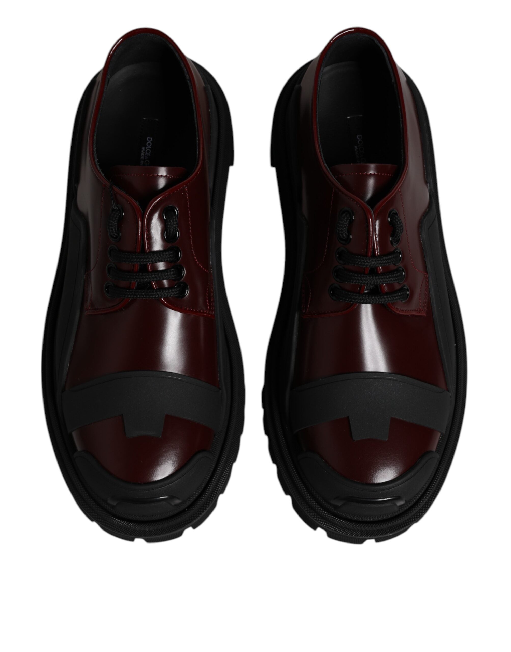 Dolce & Gabbana red leather lace-up shoes for trekking suits-3